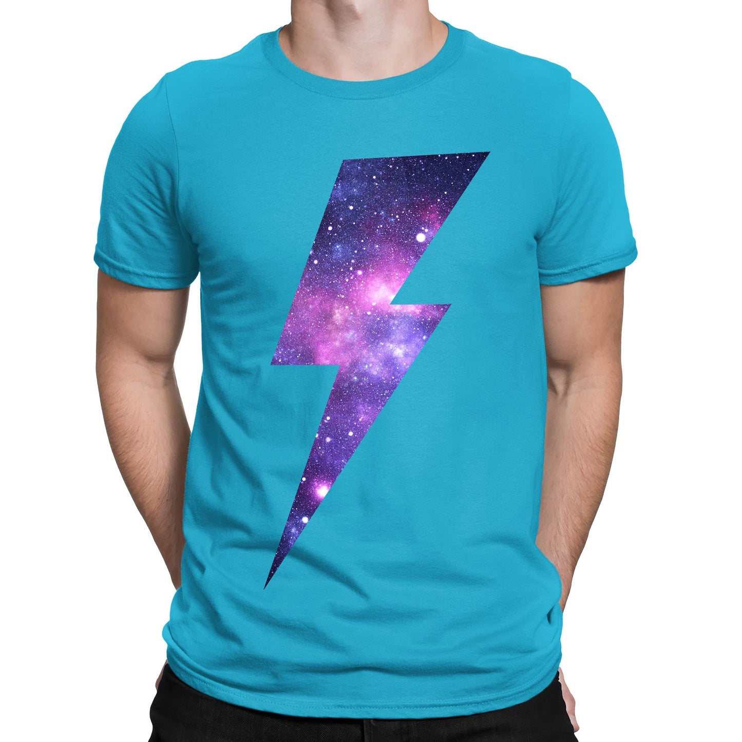 Galaxy Lightning Bolt Mens T-shirt