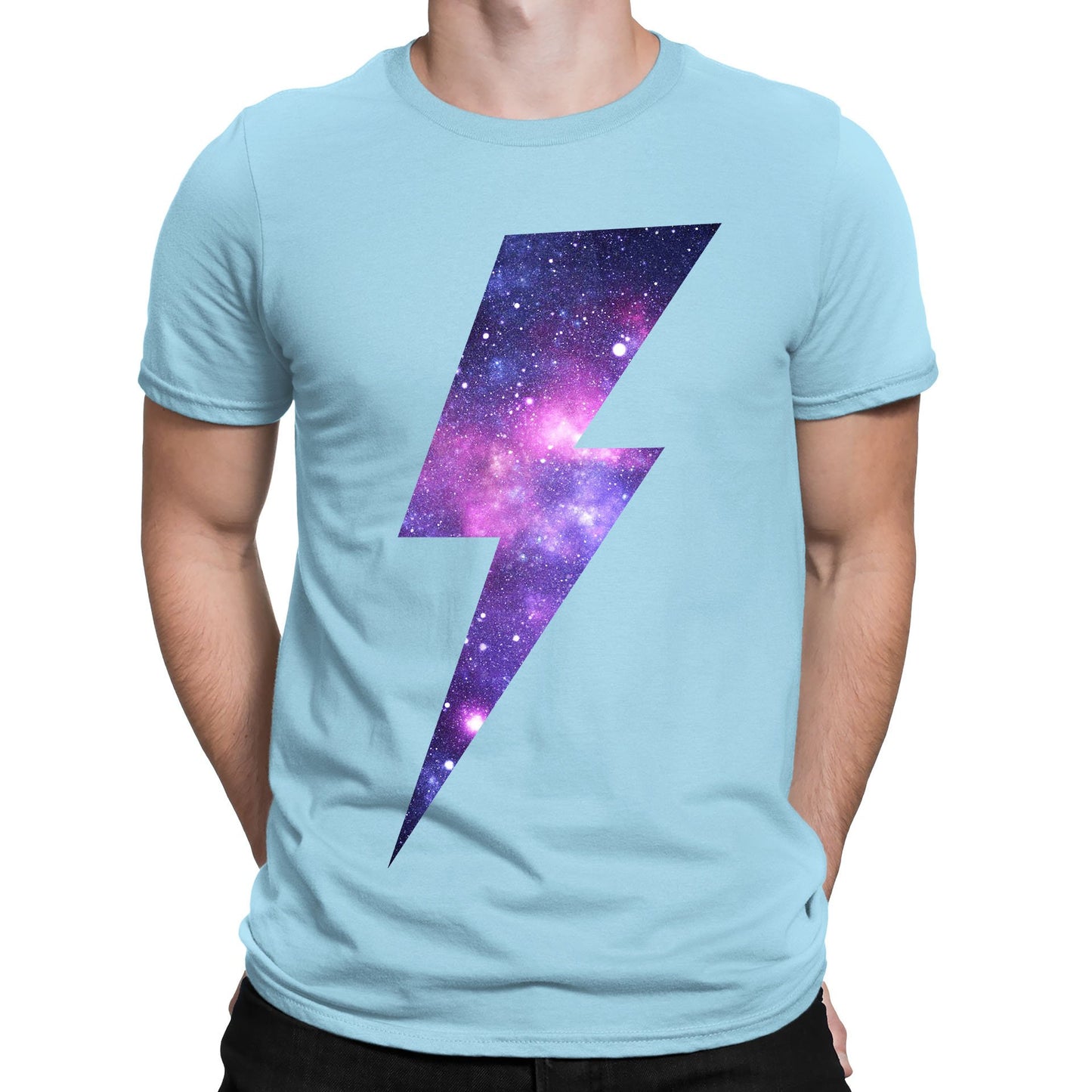 Galaxy Lightning Bolt Mens T-shirt