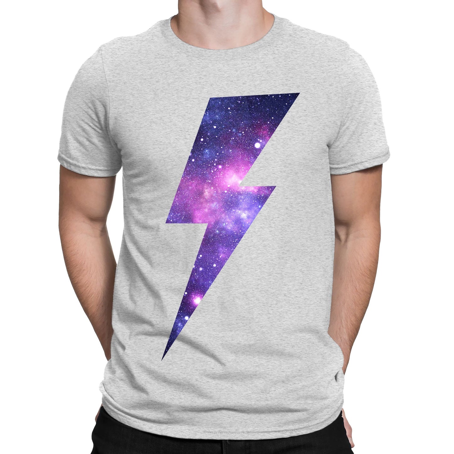 Galaxy Lightning Bolt Mens T-shirt