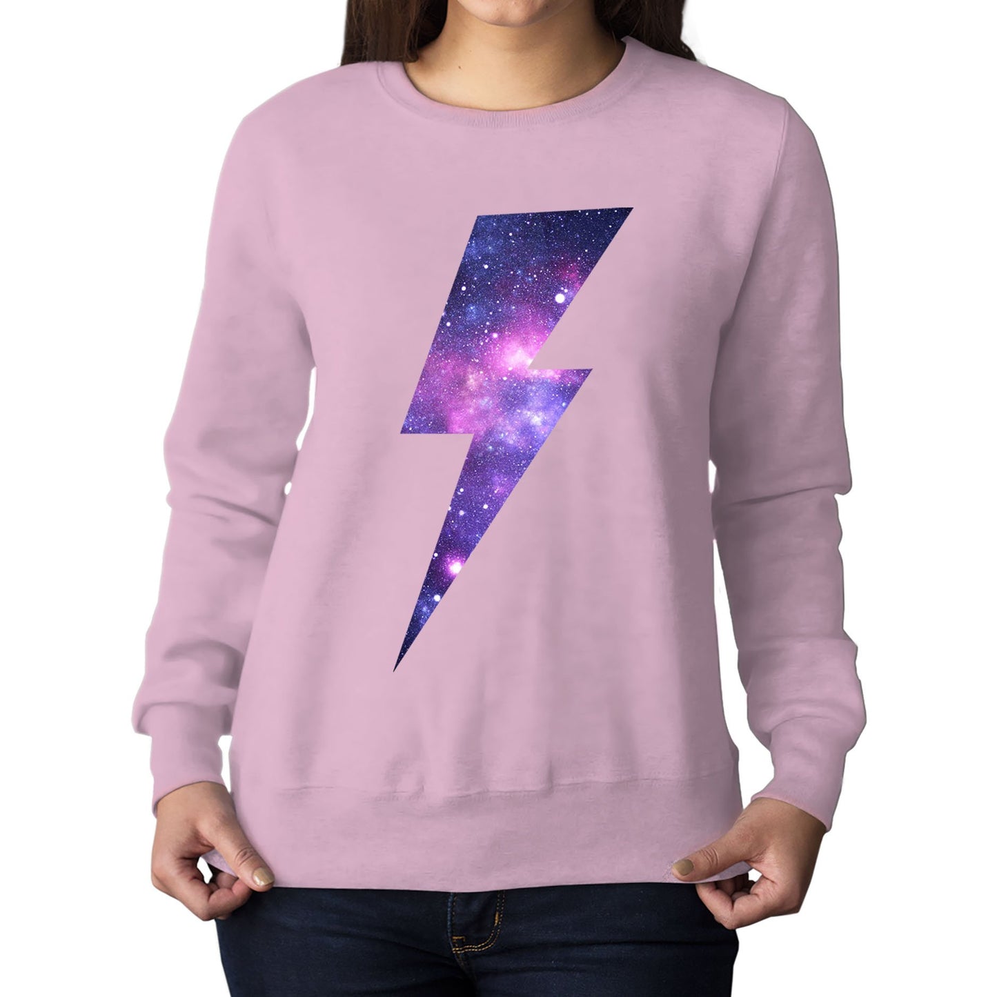 Galaxy Lightning Bolt Womens Sweatshirt