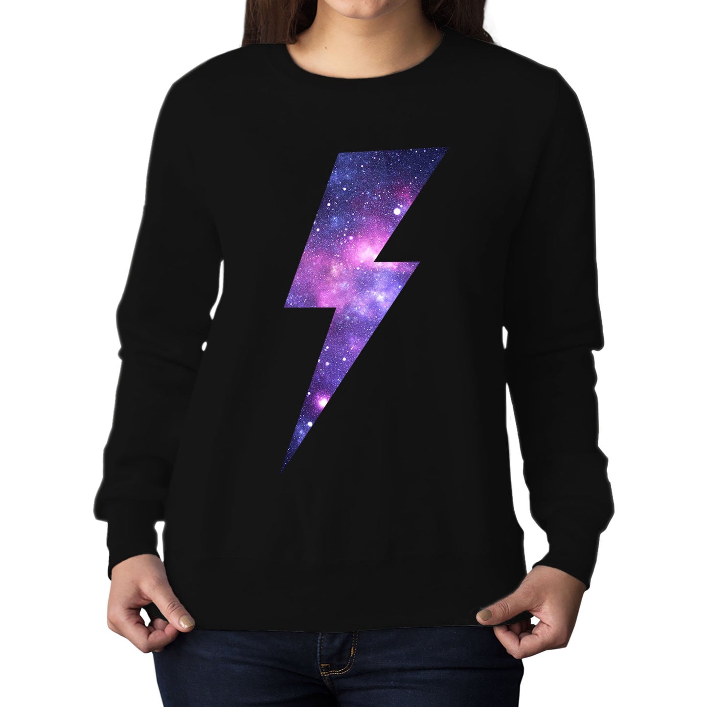 Galaxy Lightning Bolt Womens Sweatshirt