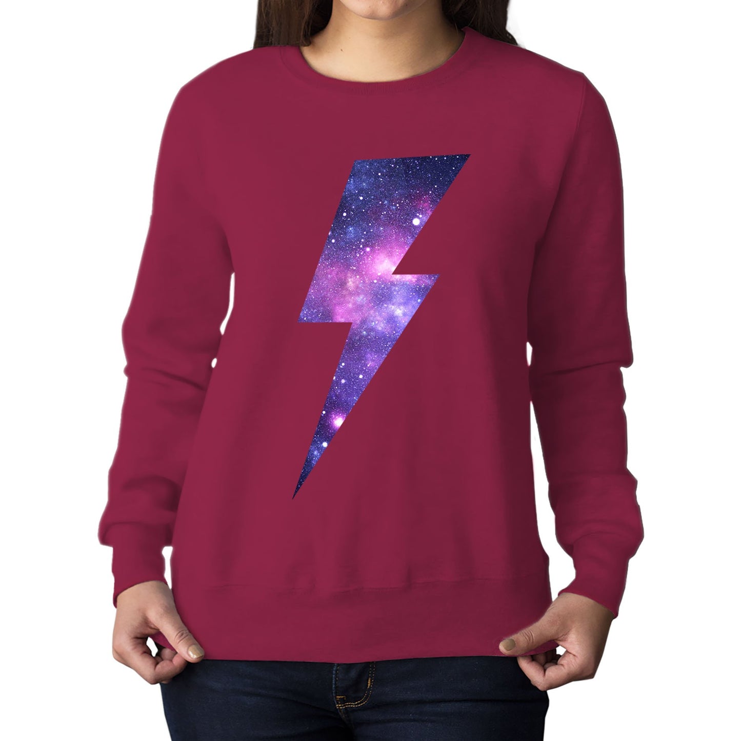 Galaxy Lightning Bolt Womens Sweatshirt