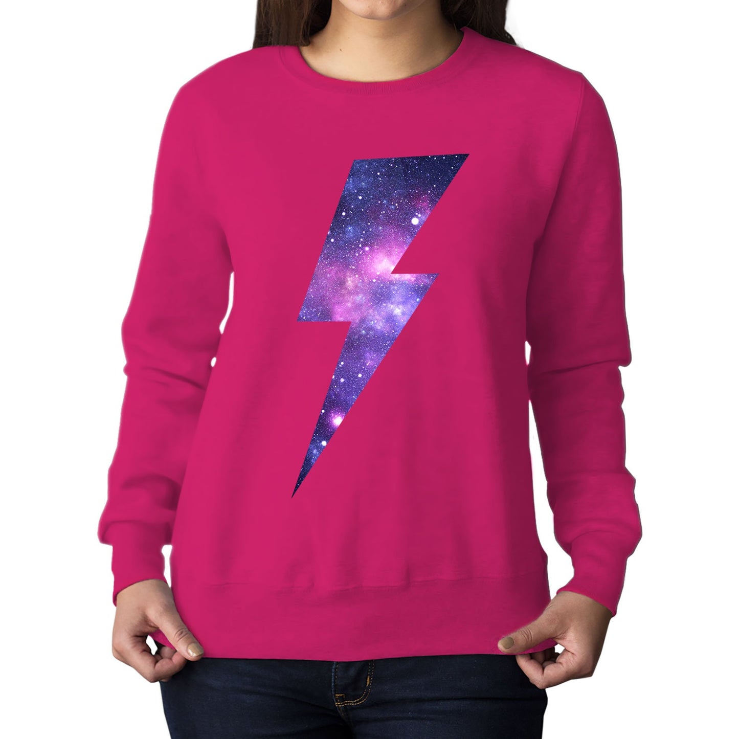 Galaxy Lightning Bolt Womens Sweatshirt