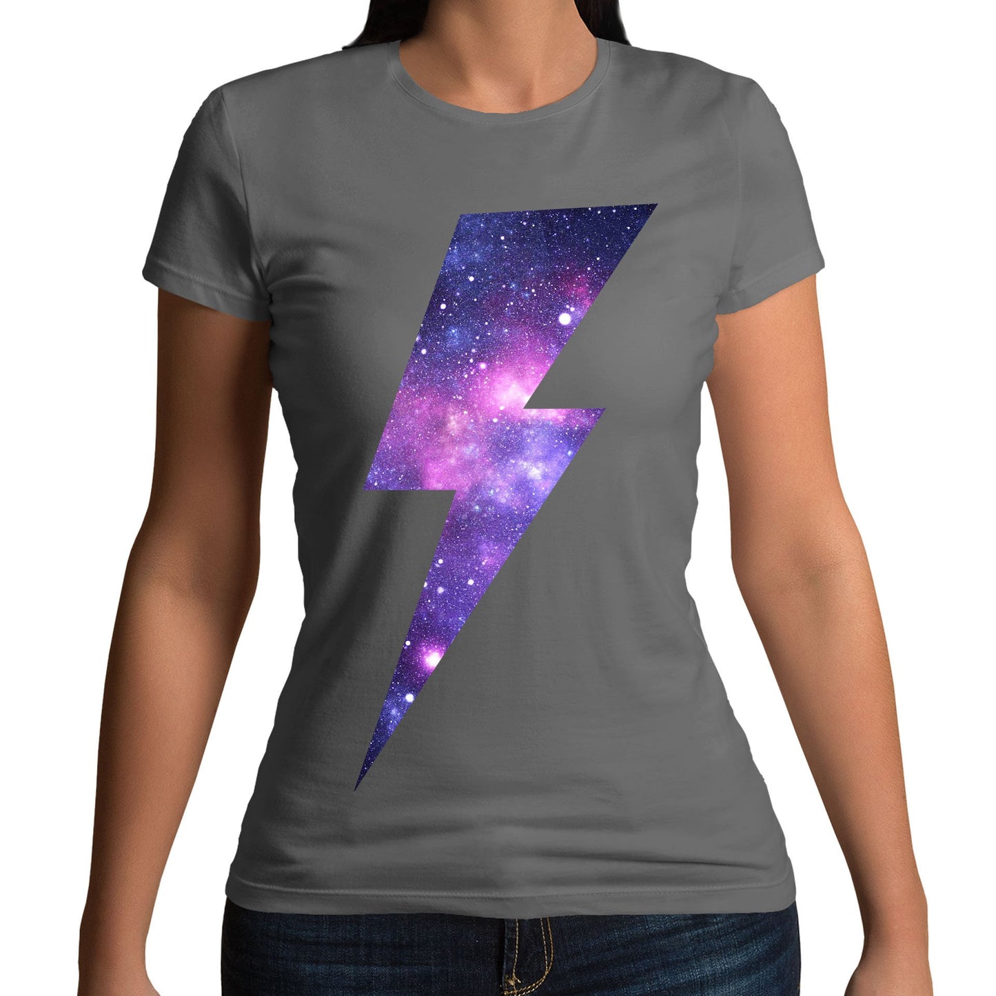 Galaxy Lightning Bolt Womens T-shirt