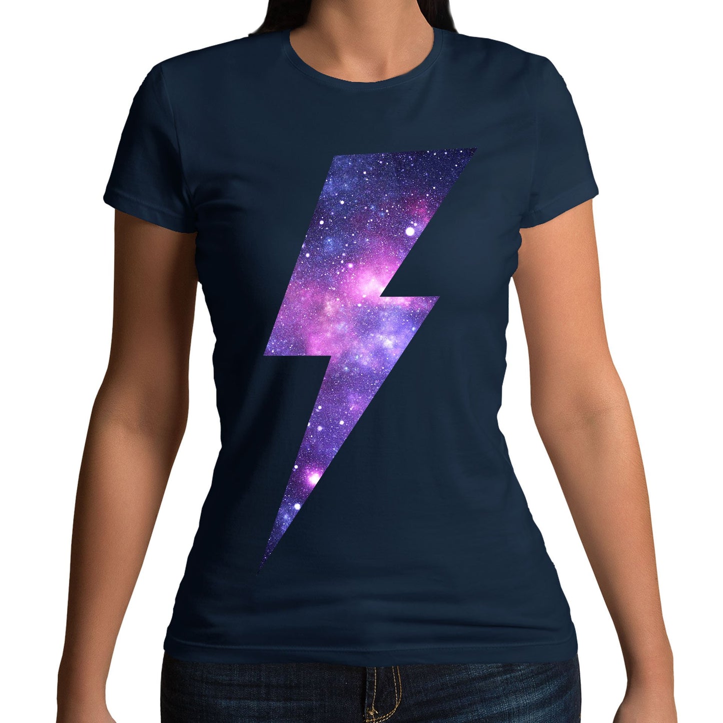 Galaxy Lightning Bolt Womens T-shirt