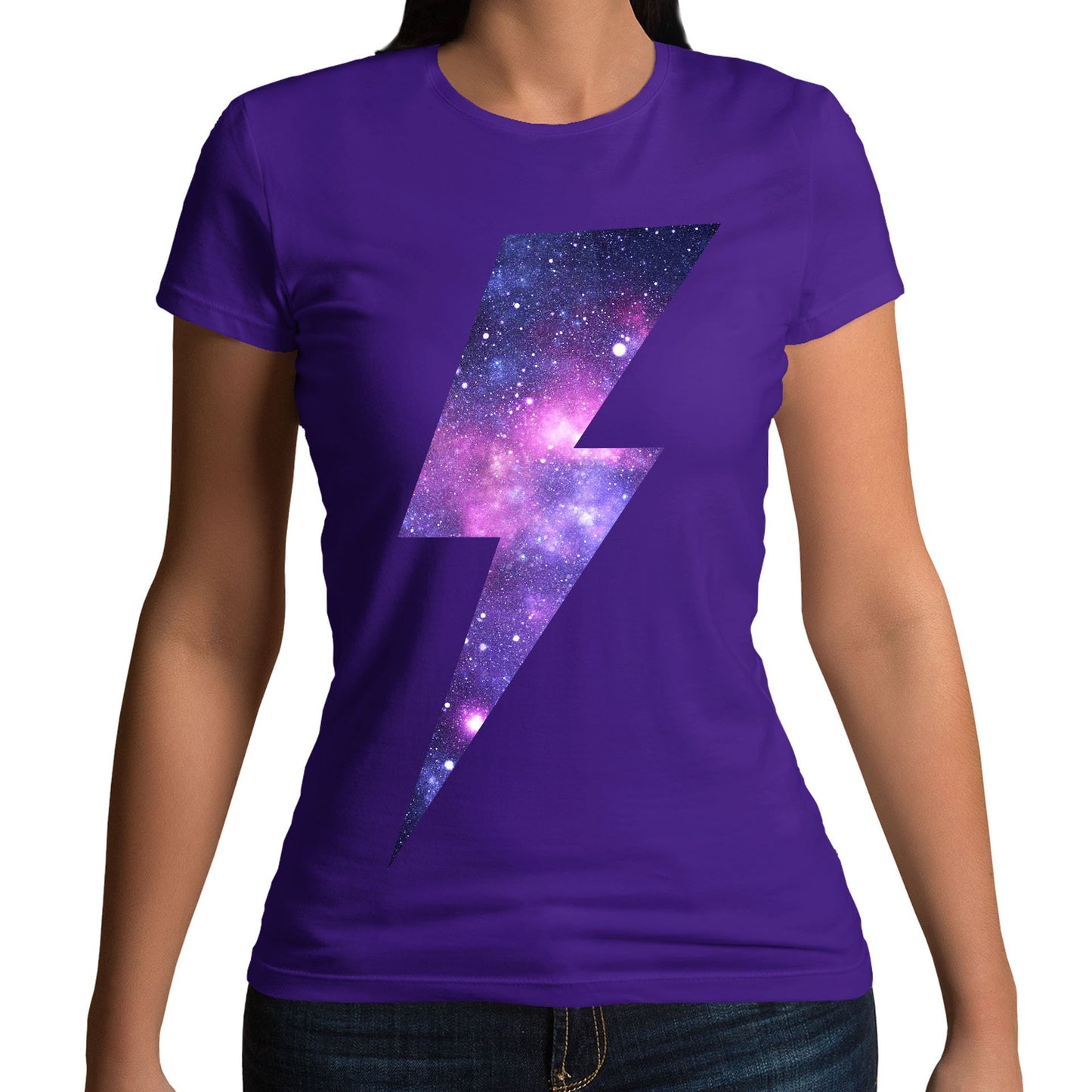 Galaxy Lightning Bolt Womens T-shirt