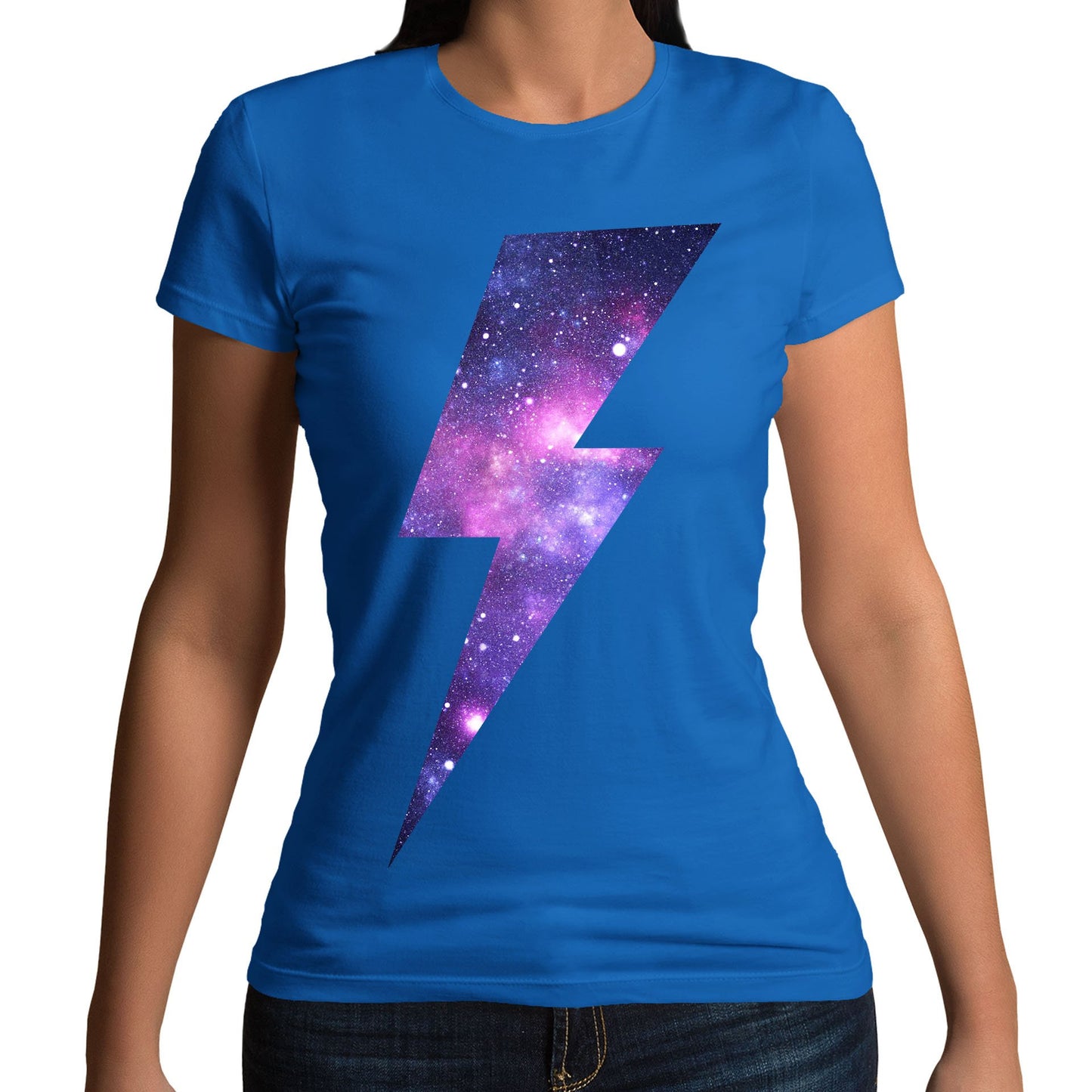 Galaxy Lightning Bolt Womens T-shirt