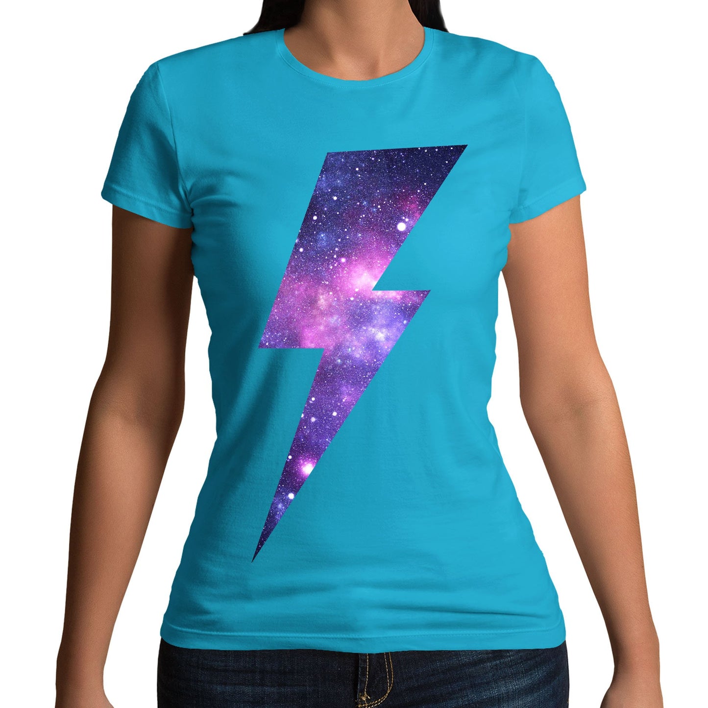 Galaxy Lightning Bolt Womens T-shirt