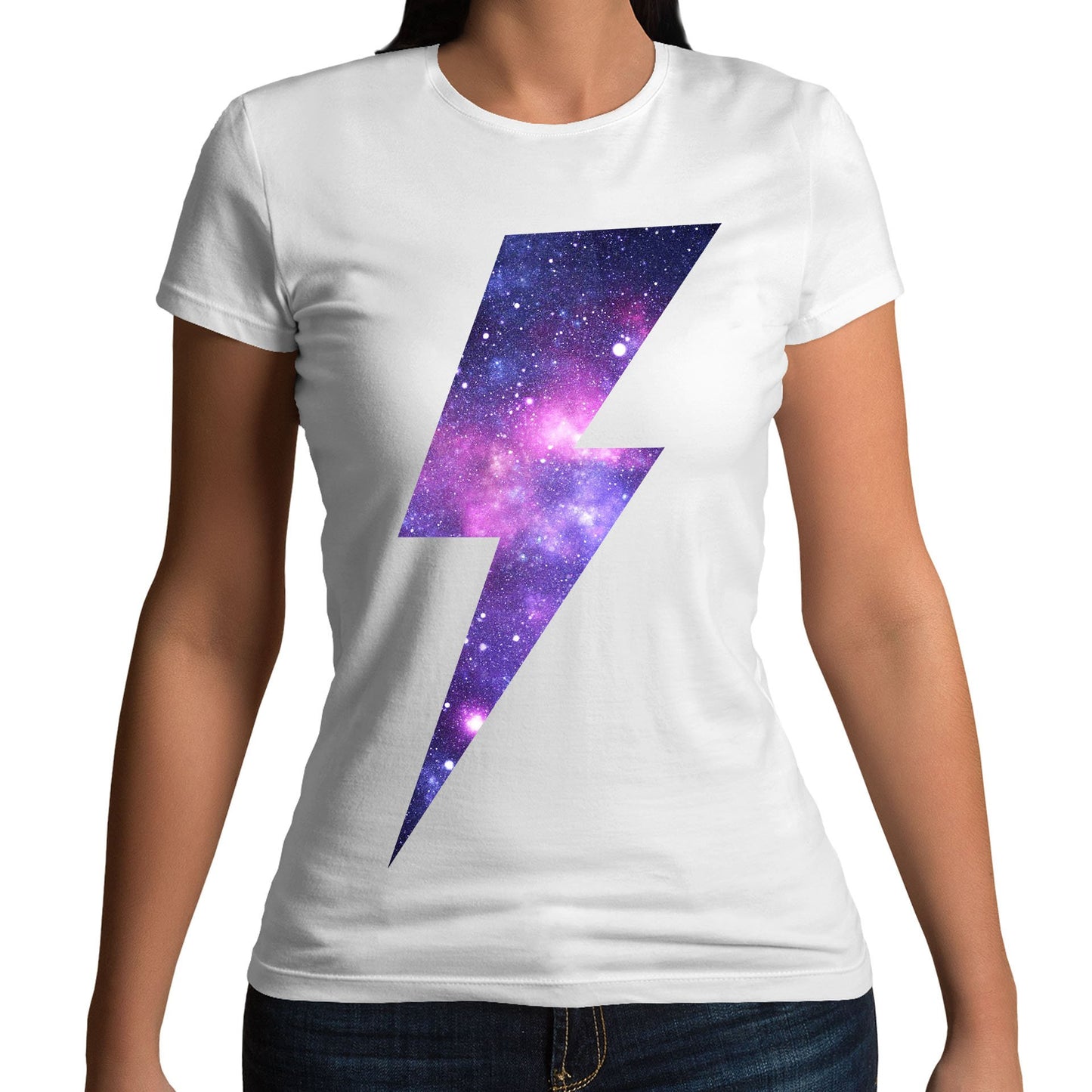 Galaxy Lightning Bolt Womens T-shirt