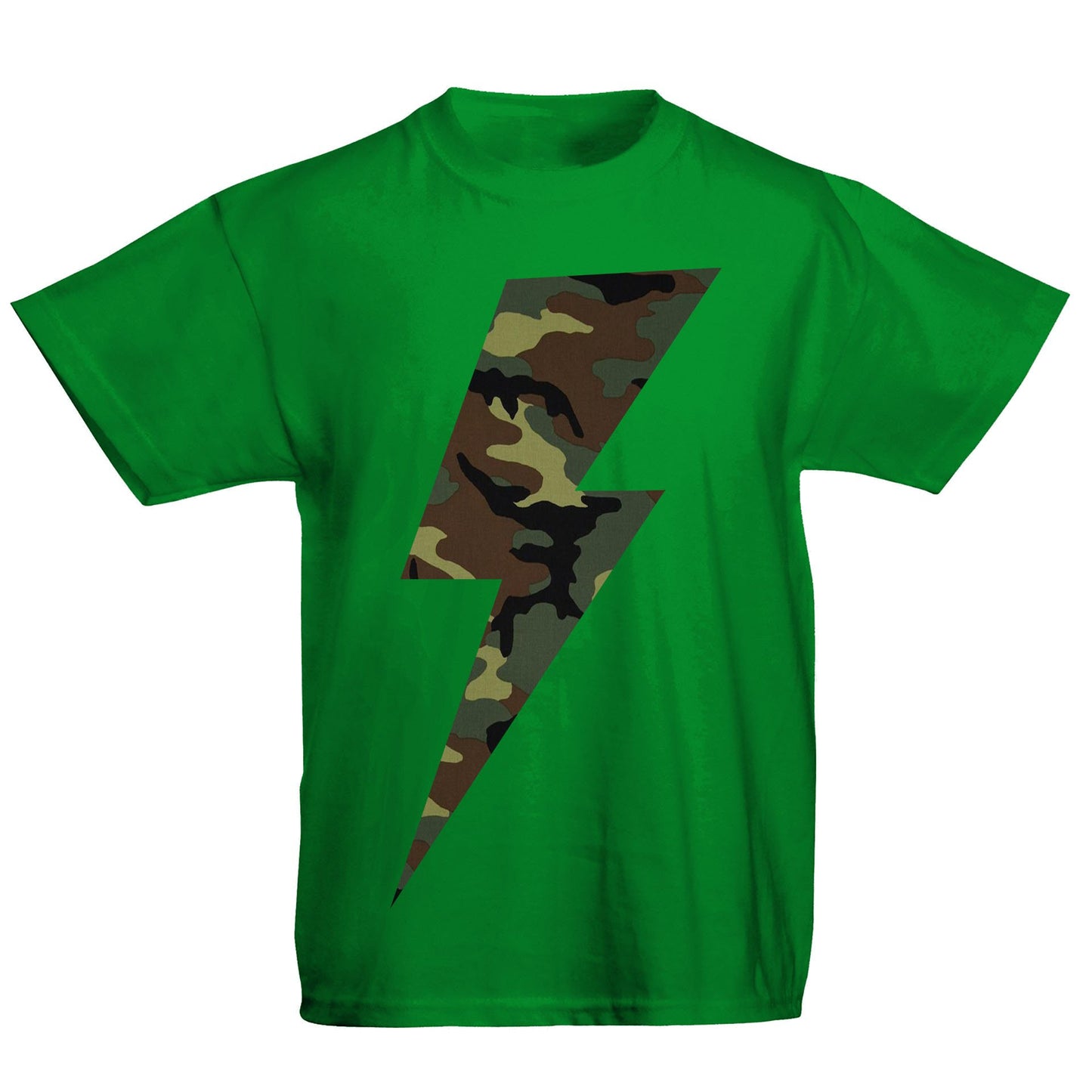 Forest Camo Lightning Bolt Kids T-shirt