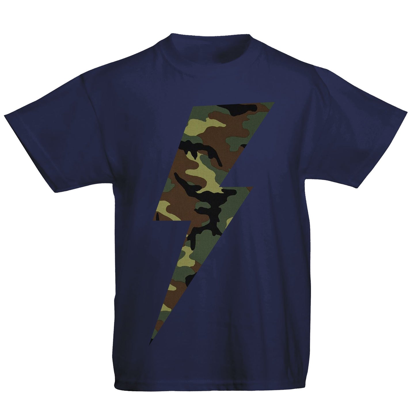 Forest Camo Lightning Bolt Kids T-shirt