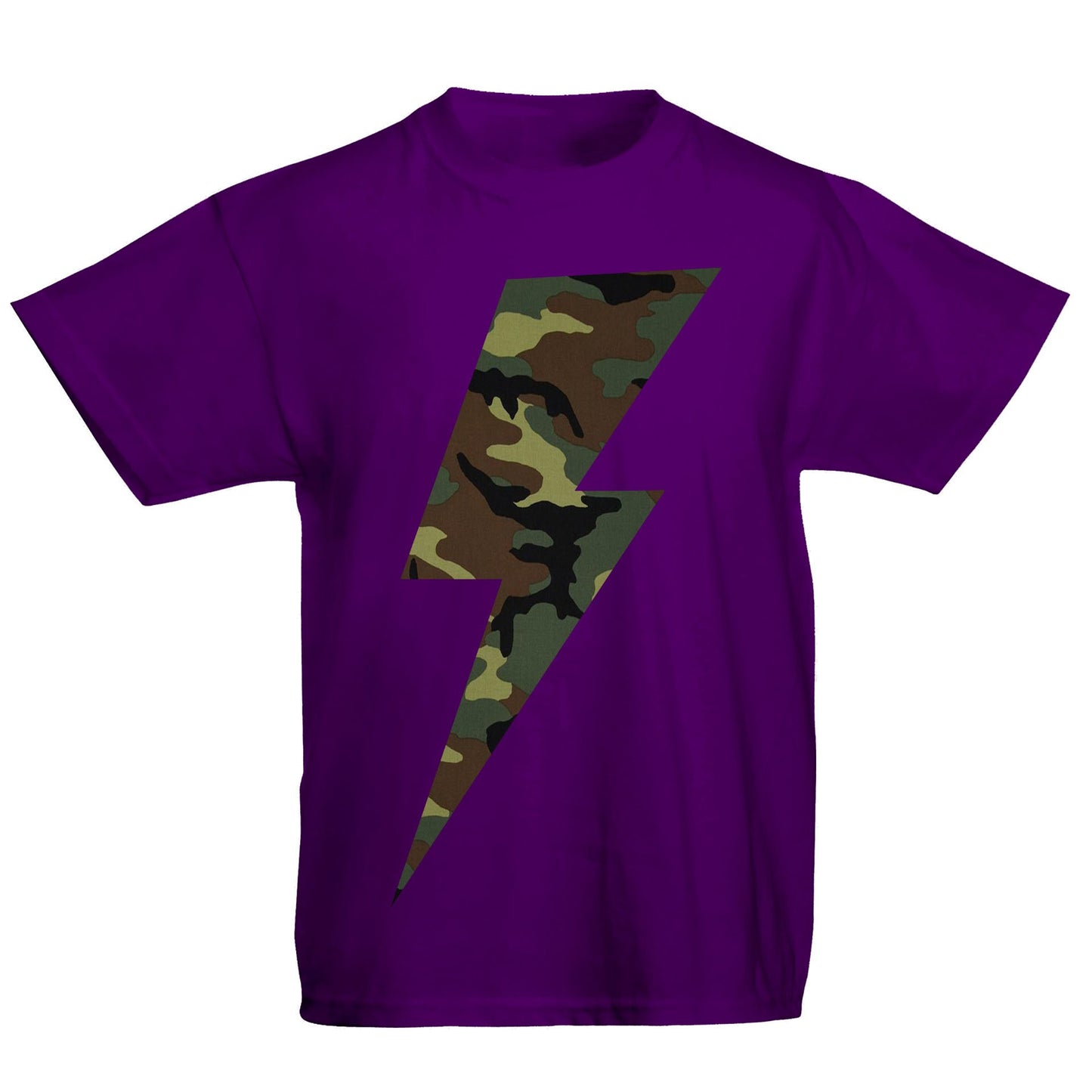 Forest Camo Lightning Bolt Kids T-shirt