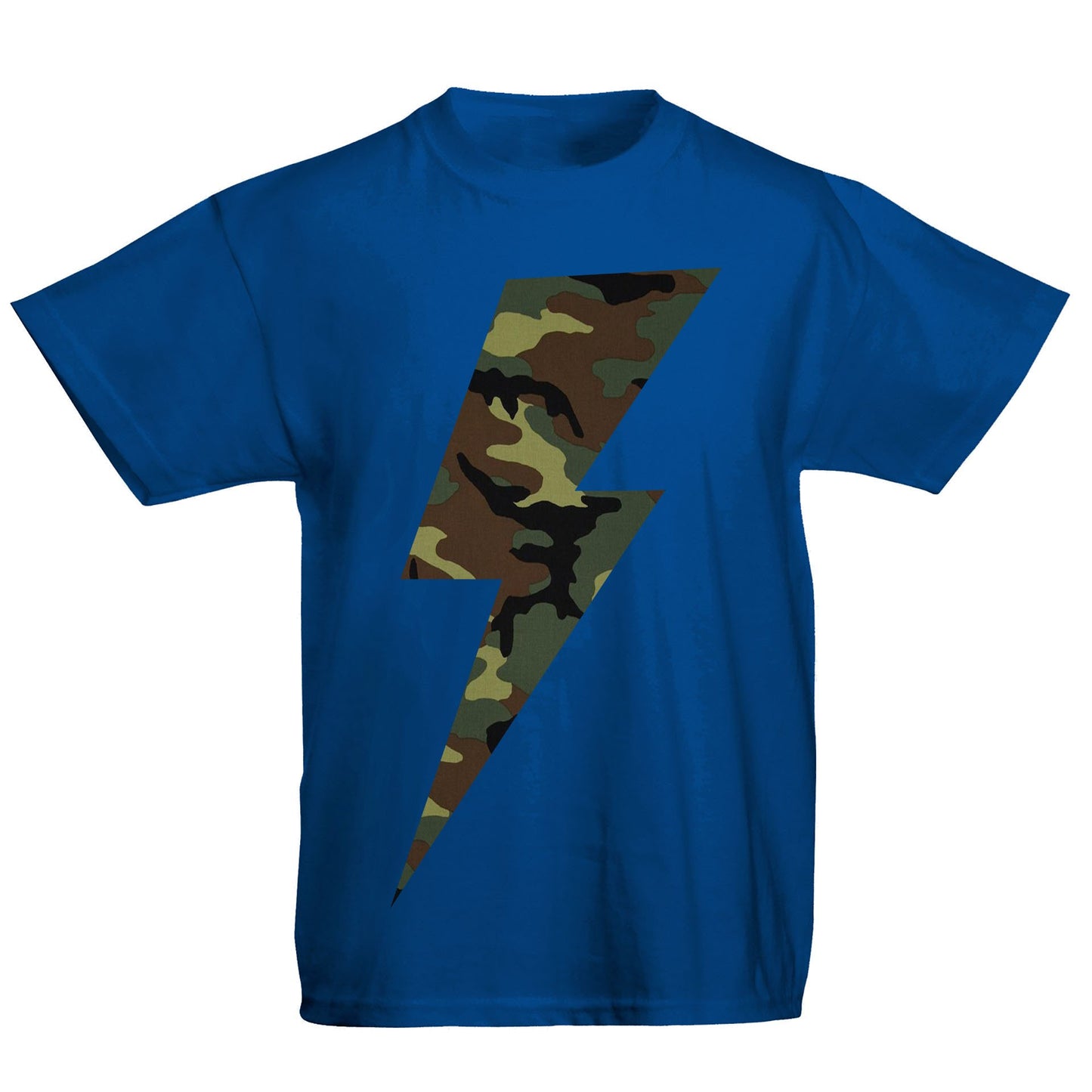 Forest Camo Lightning Bolt Kids T-shirt