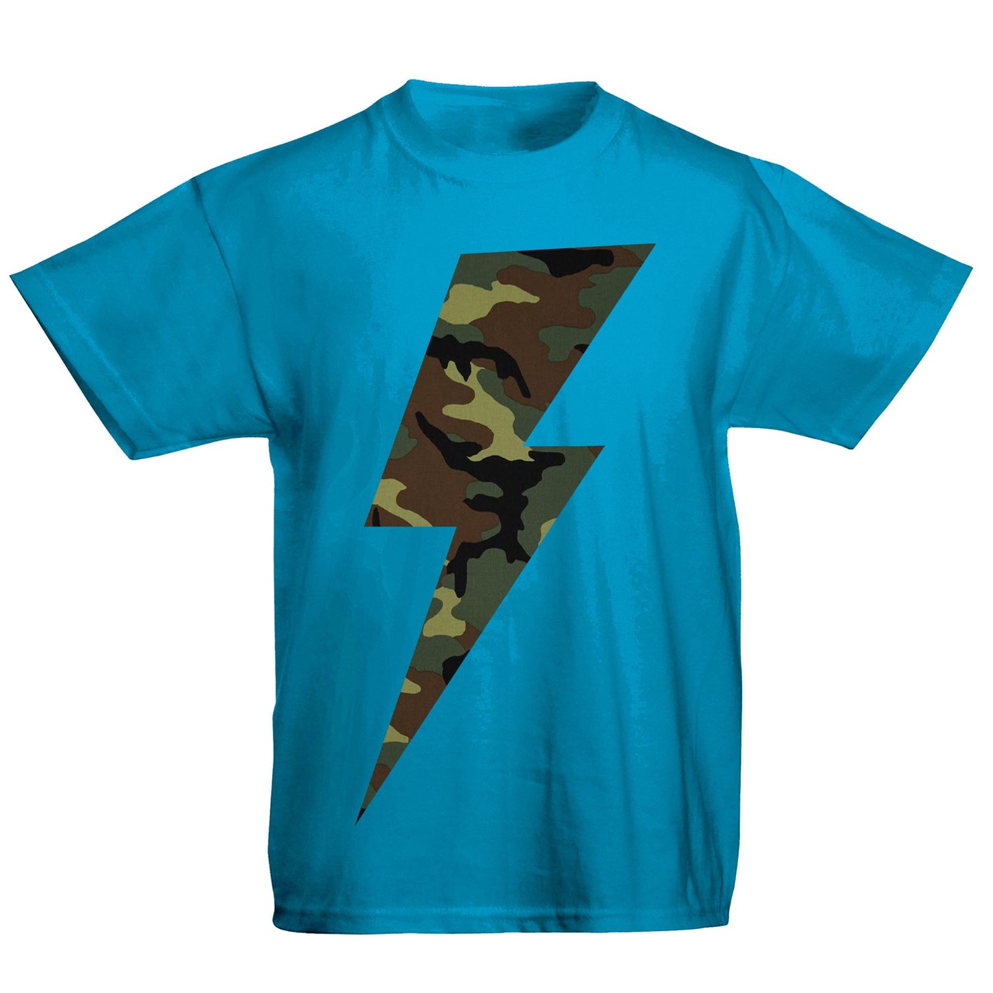 Forest Camo Lightning Bolt Kids T-shirt