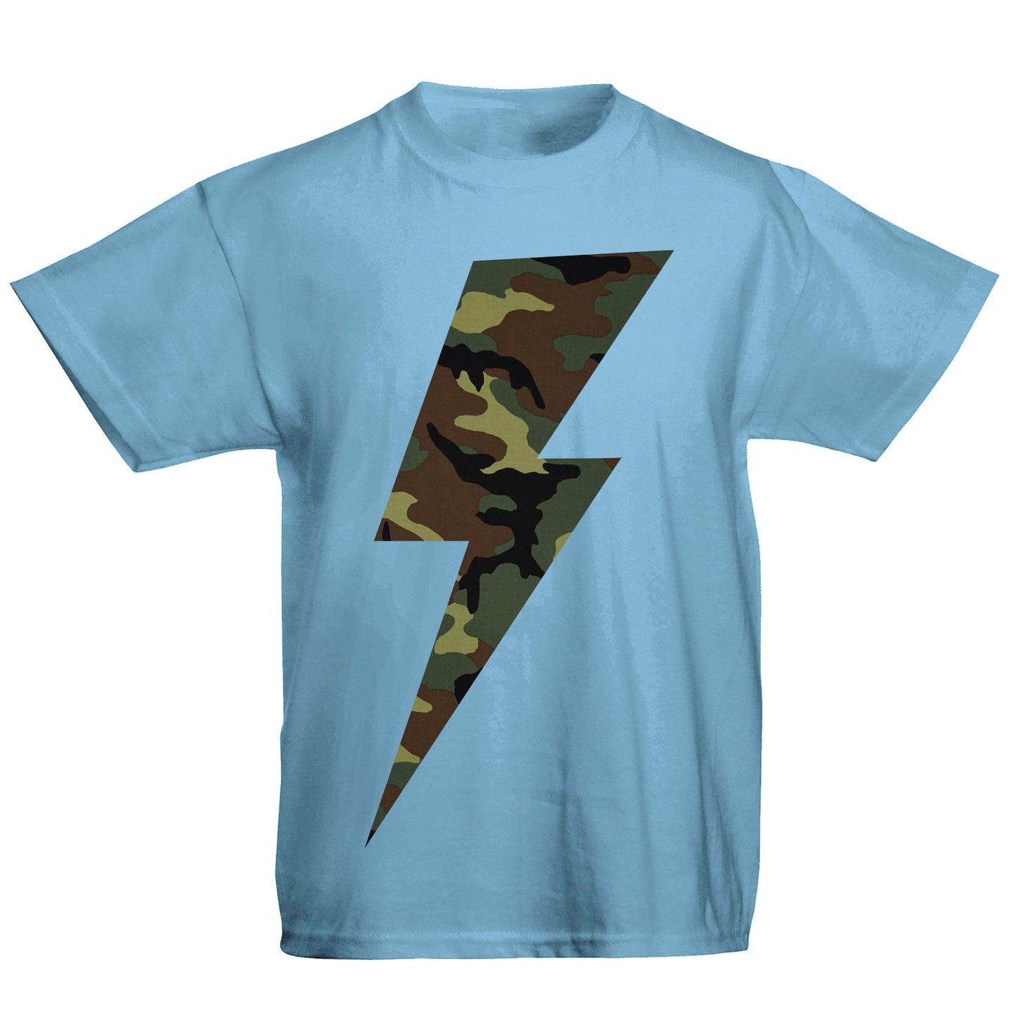 Forest Camo Lightning Bolt Kids T-shirt