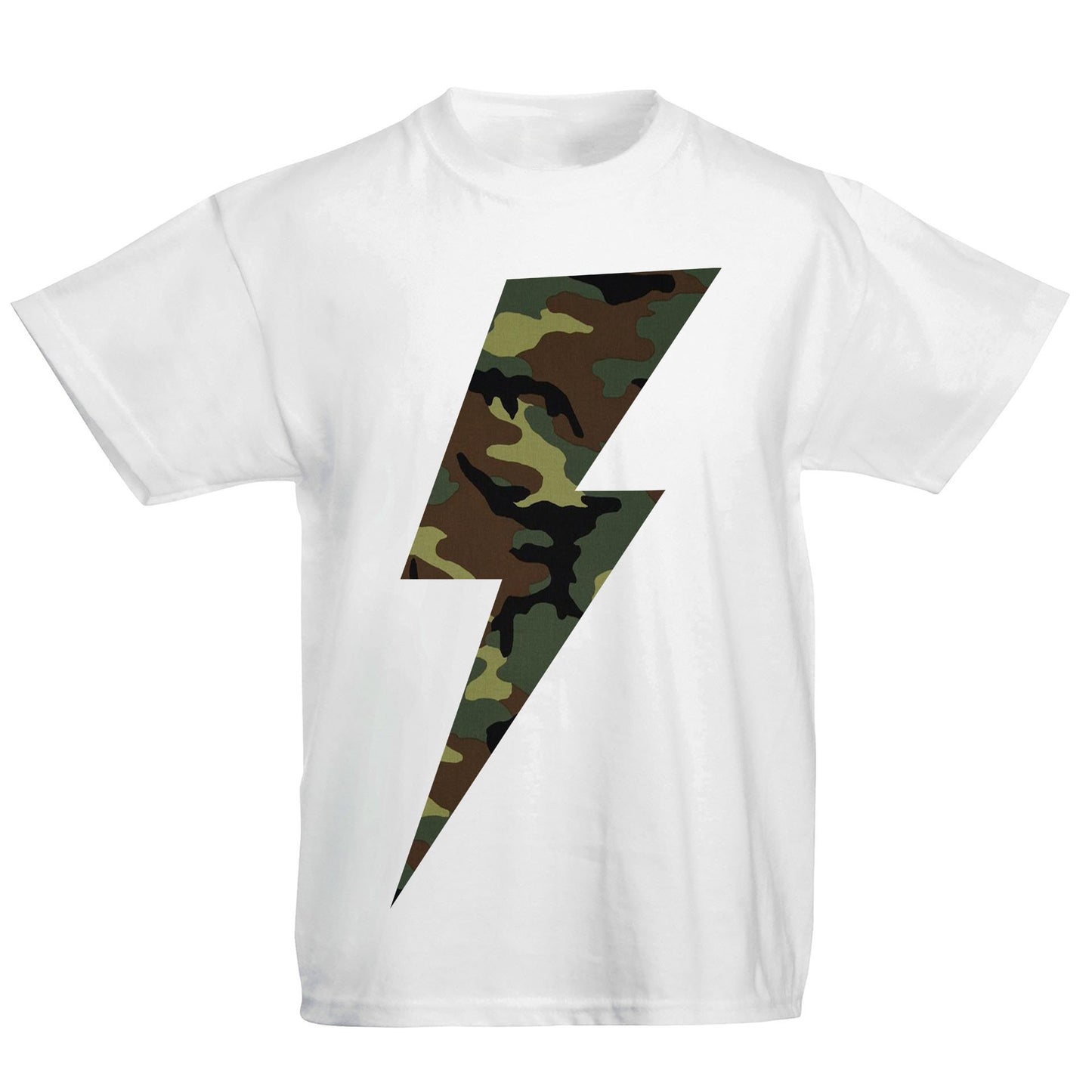 Forest Camo Lightning Bolt Kids T-shirt