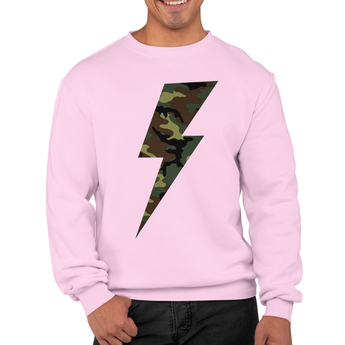 Forest Camo Lightning Bolt Mens Sweatshirt