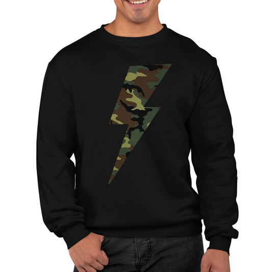 Forest Camo Lightning Bolt Mens Sweatshirt