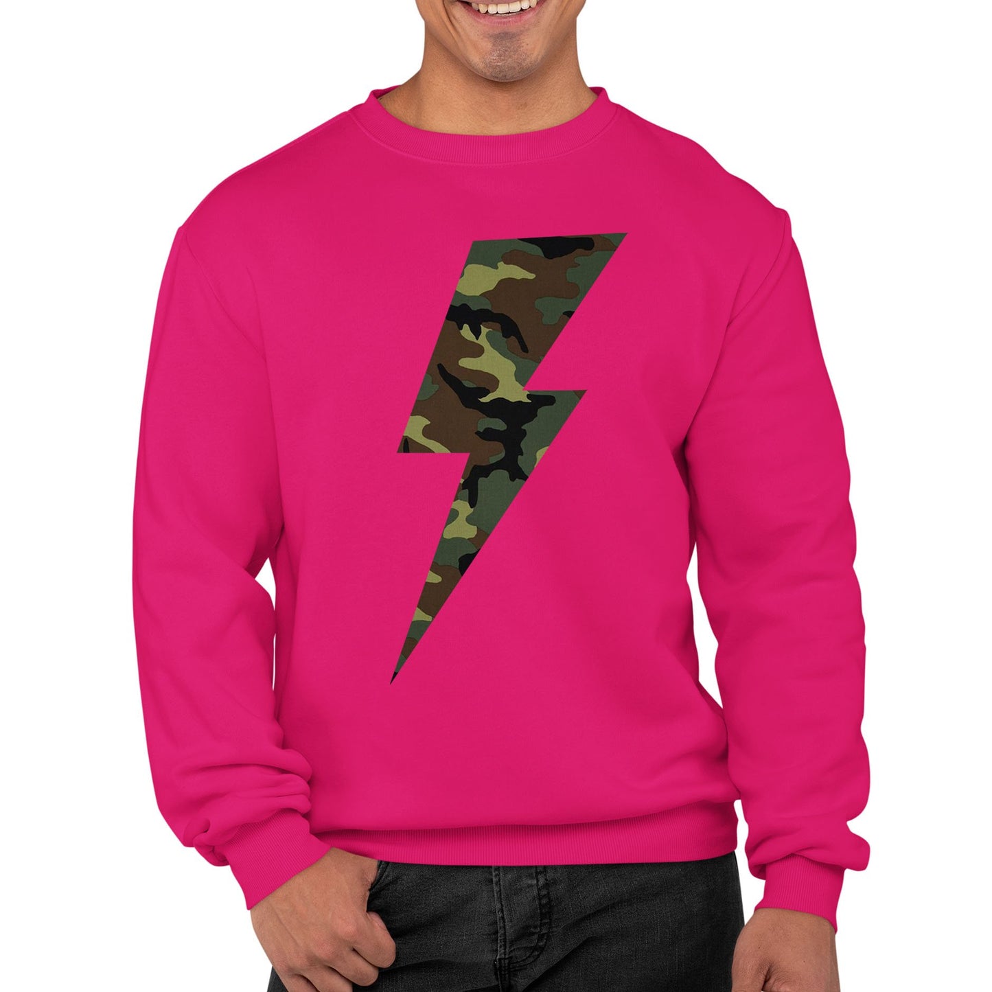 Forest Camo Lightning Bolt Mens Sweatshirt