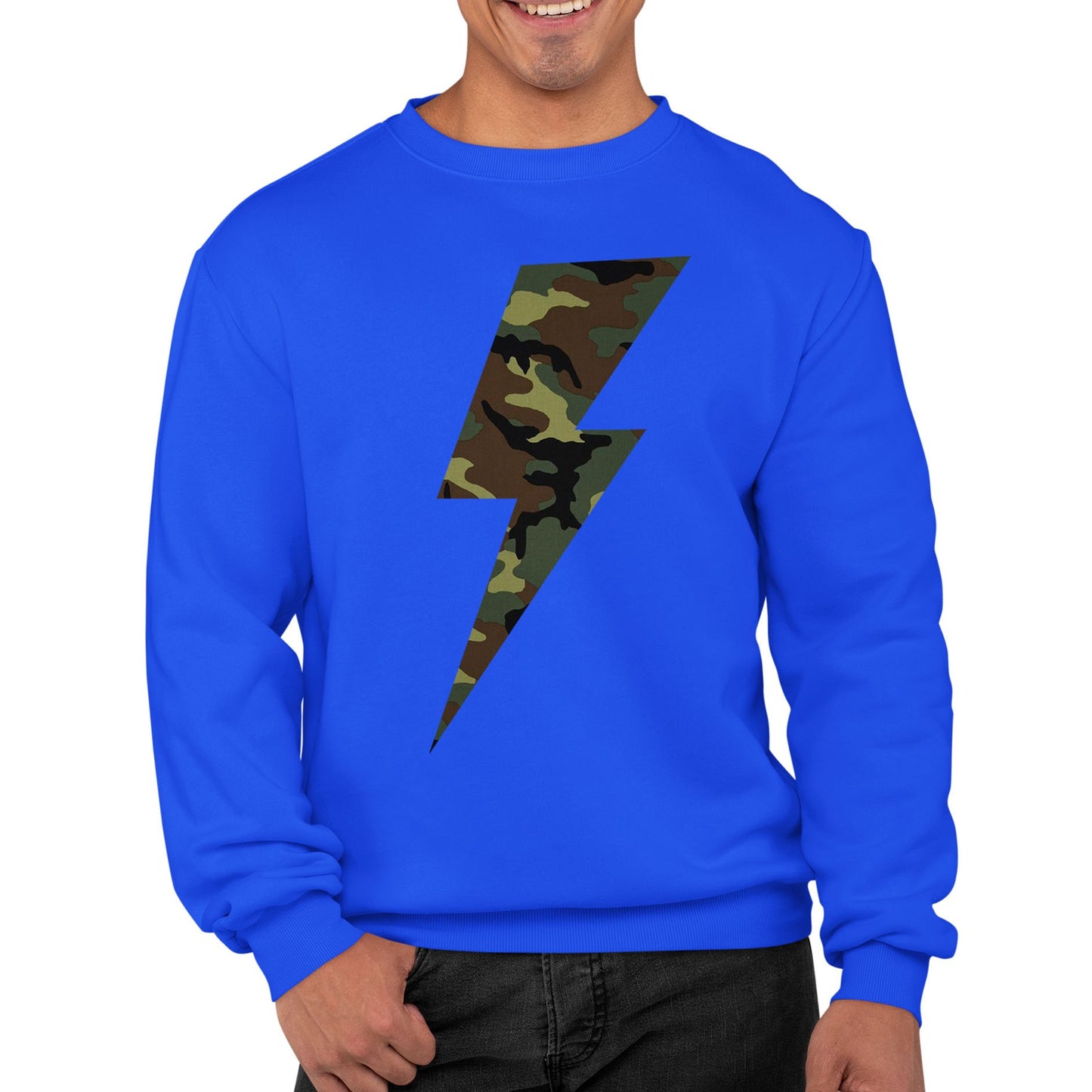 Forest Camo Lightning Bolt Mens Sweatshirt