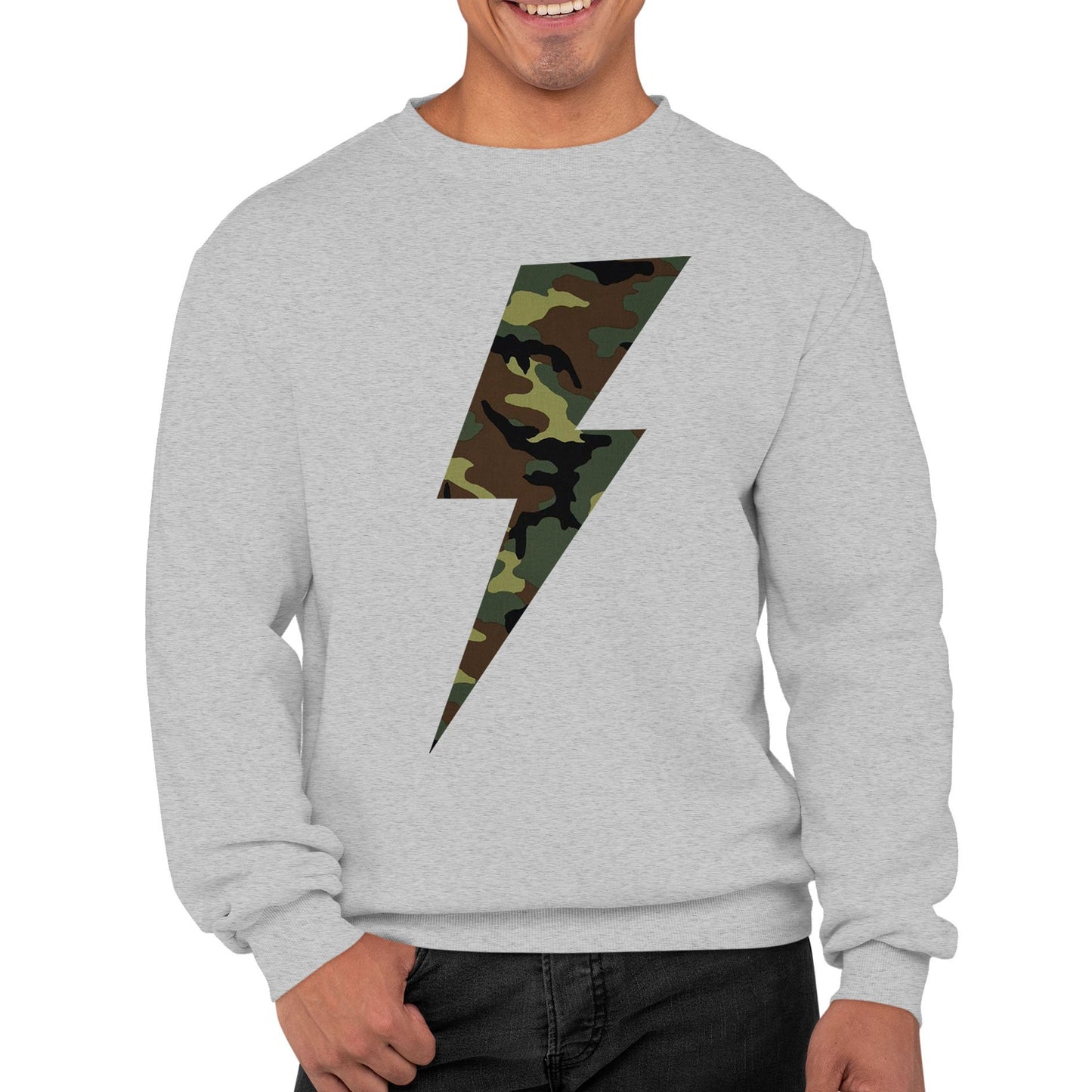 Forest Camo Lightning Bolt Mens Sweatshirt