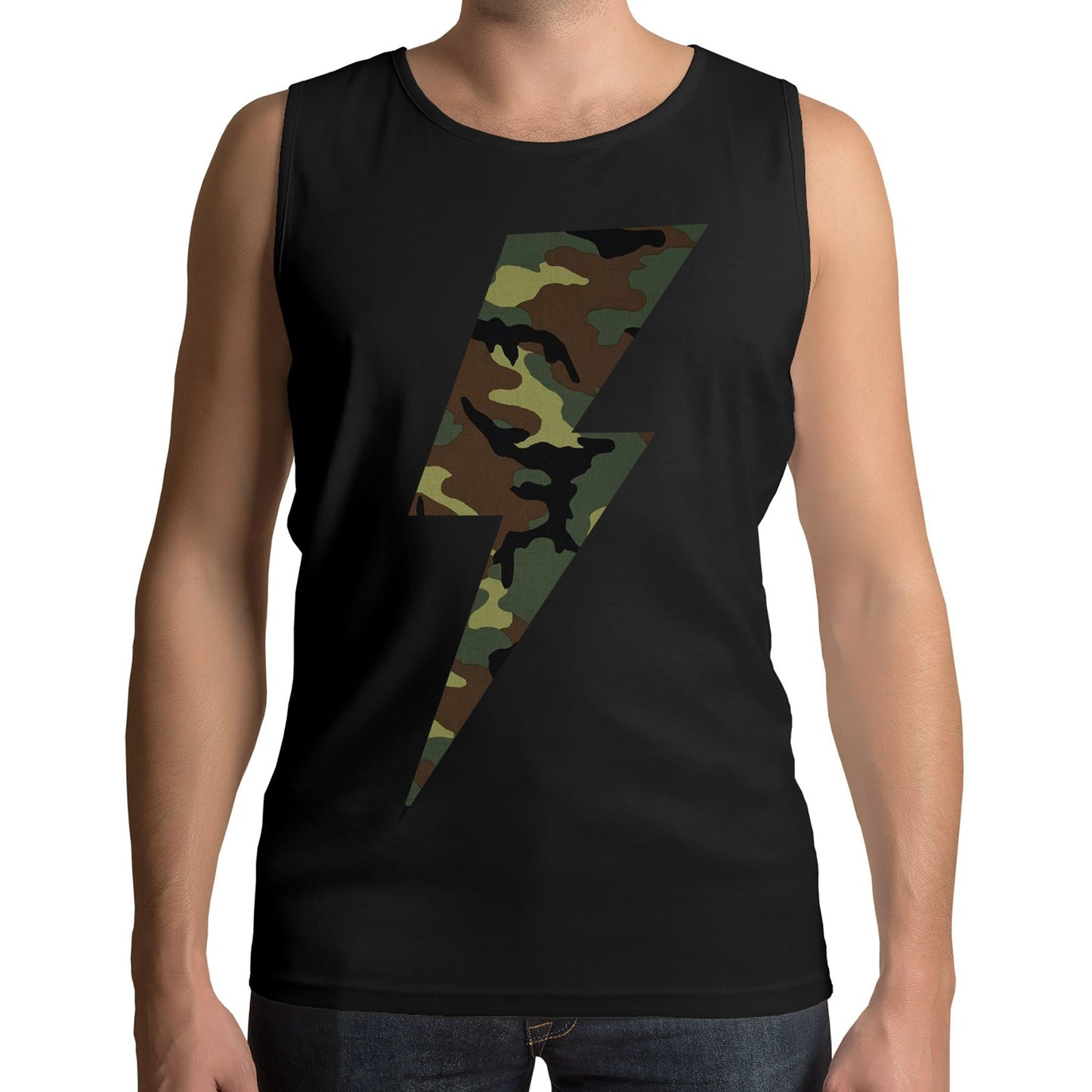 Forest Camo Lightning Mens Vest