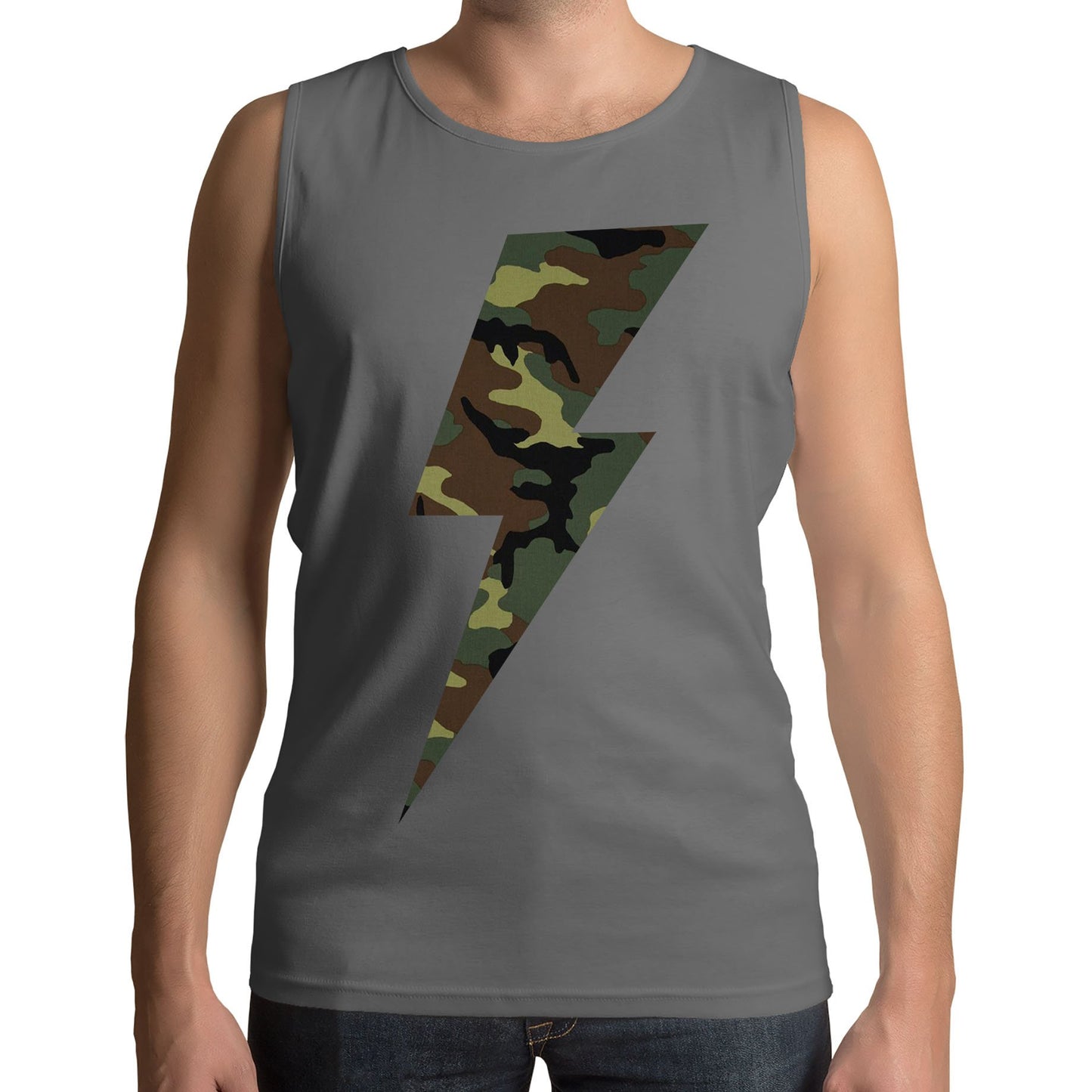 Forest Camo Lightning Mens Vest