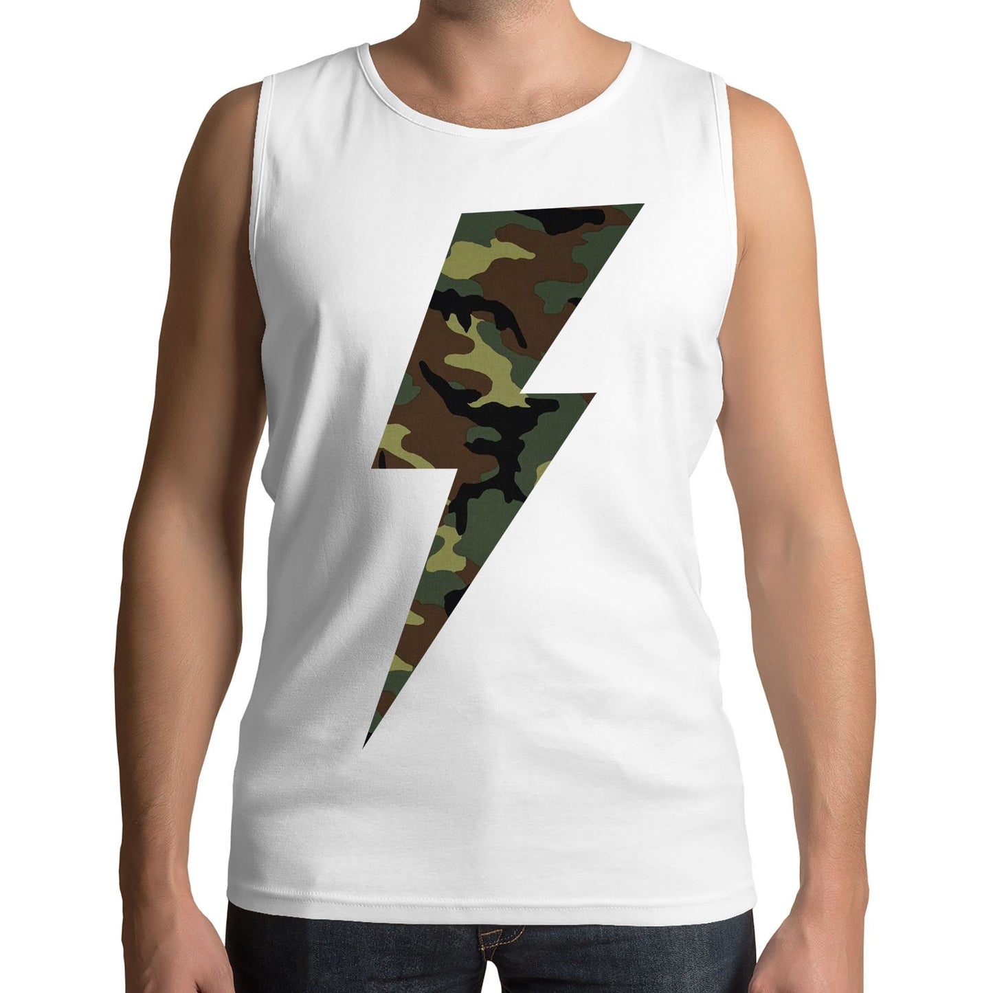 Forest Camo Lightning Mens Vest