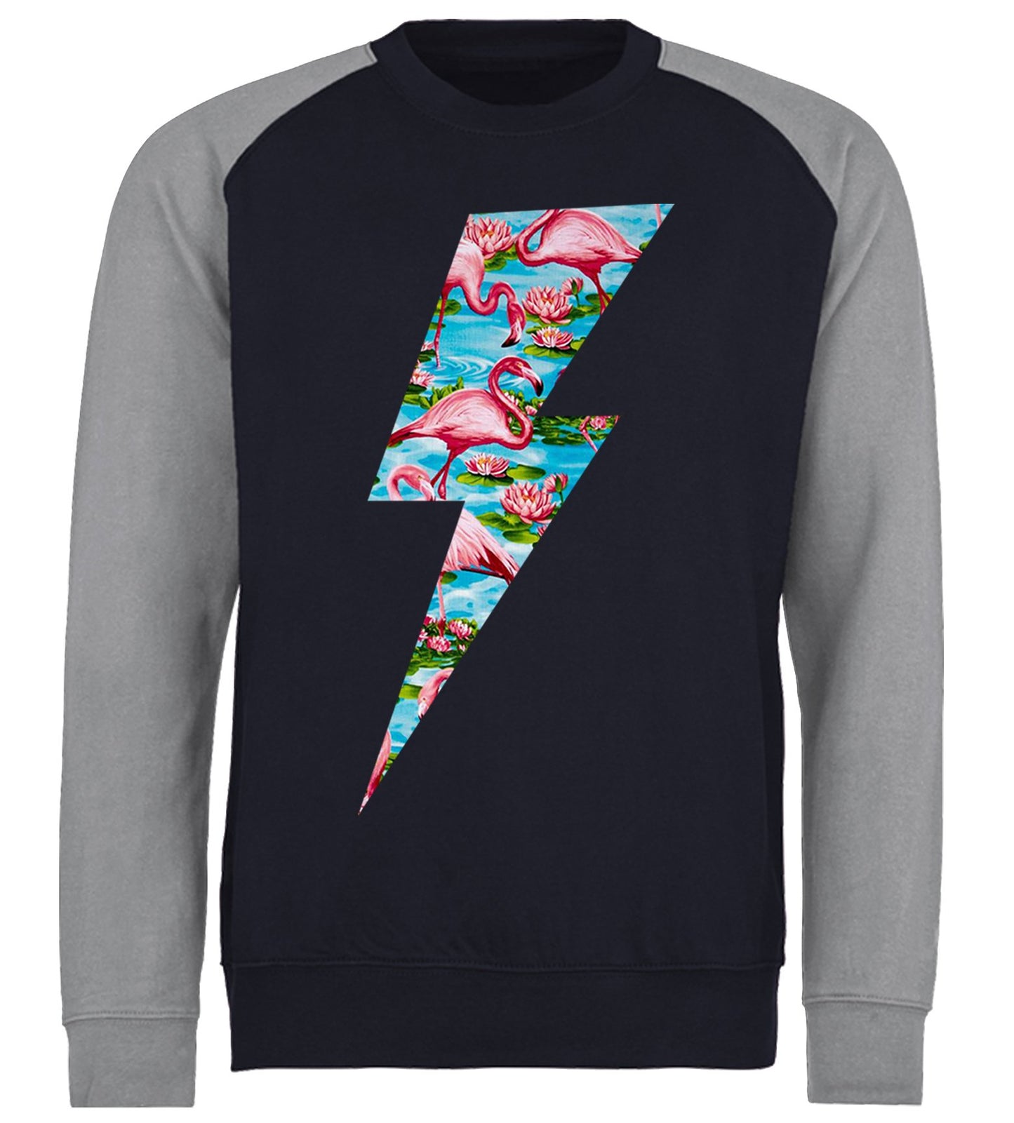 Flamingo Lightning Bolt Baseball Sweatshirt