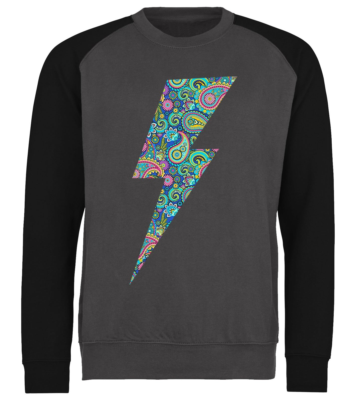 Paisley Lightning Bolt Baseball Sweatshirt