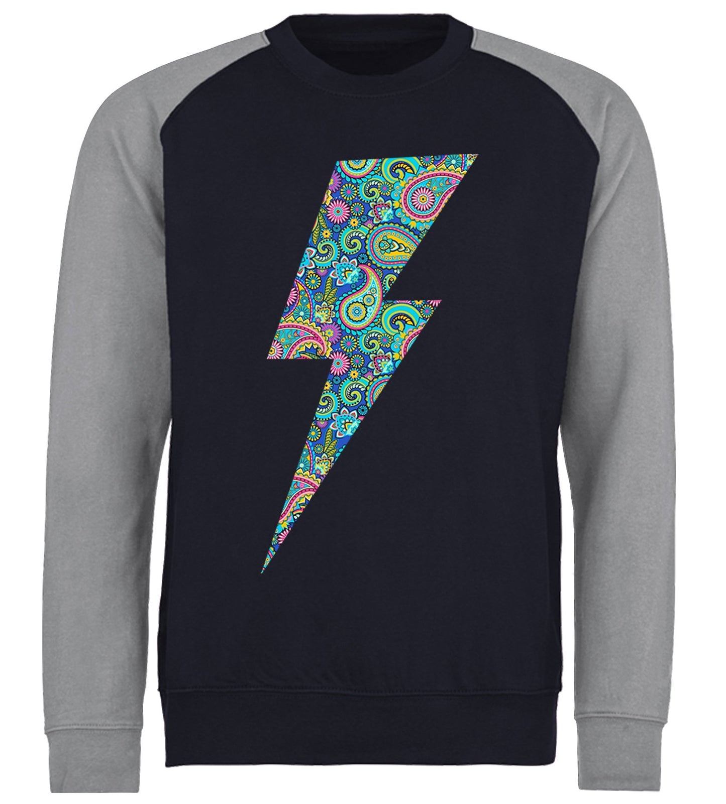 Paisley Lightning Bolt Baseball Sweatshirt