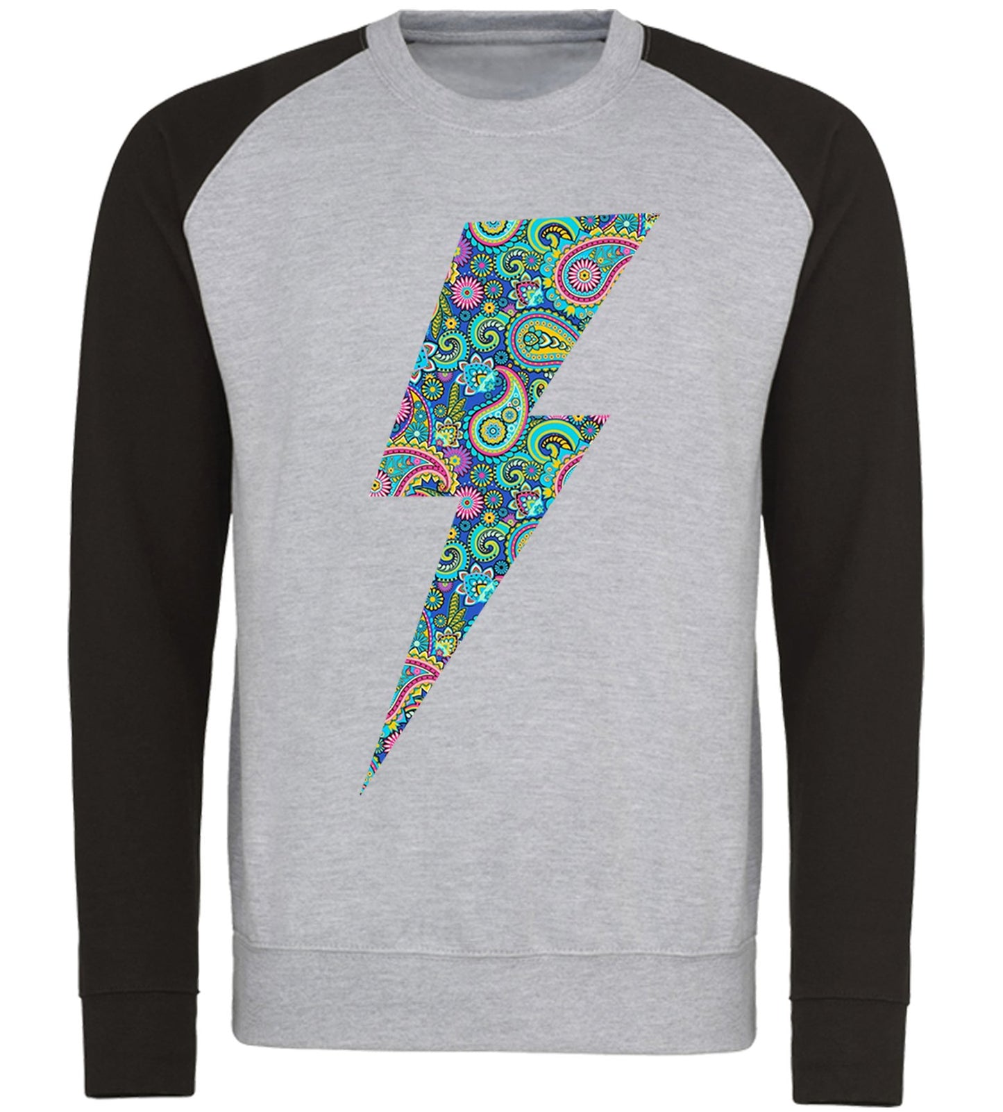 Paisley Lightning Bolt Baseball Sweatshirt