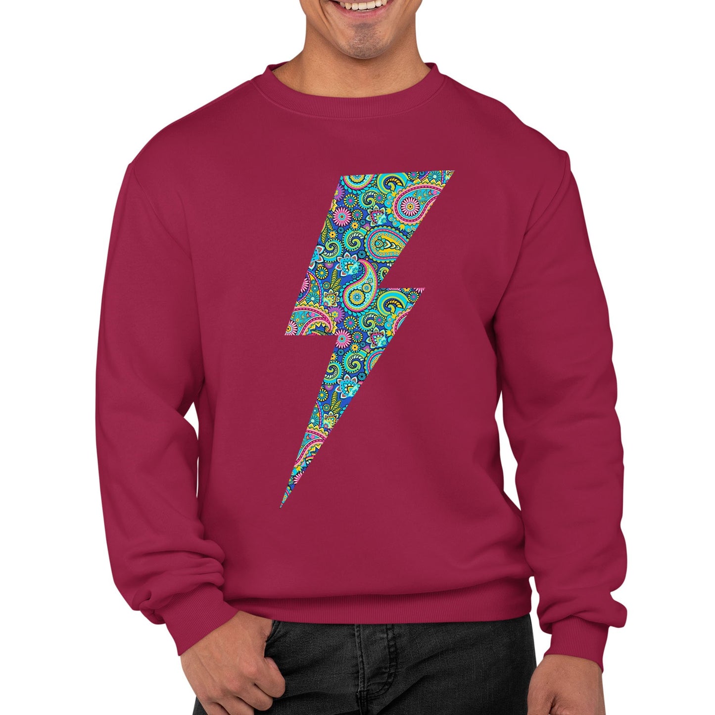 Paisley Lightning Bolt Mens Sweatshirt