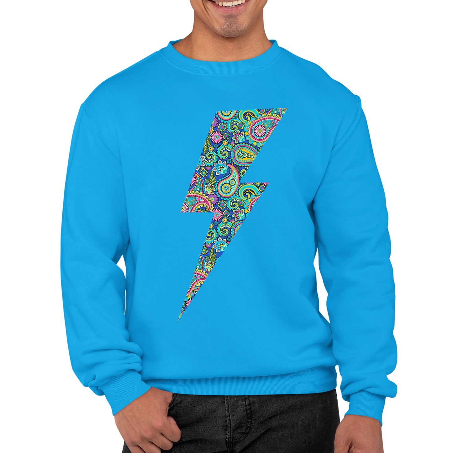 Paisley Lightning Bolt Mens Sweatshirt