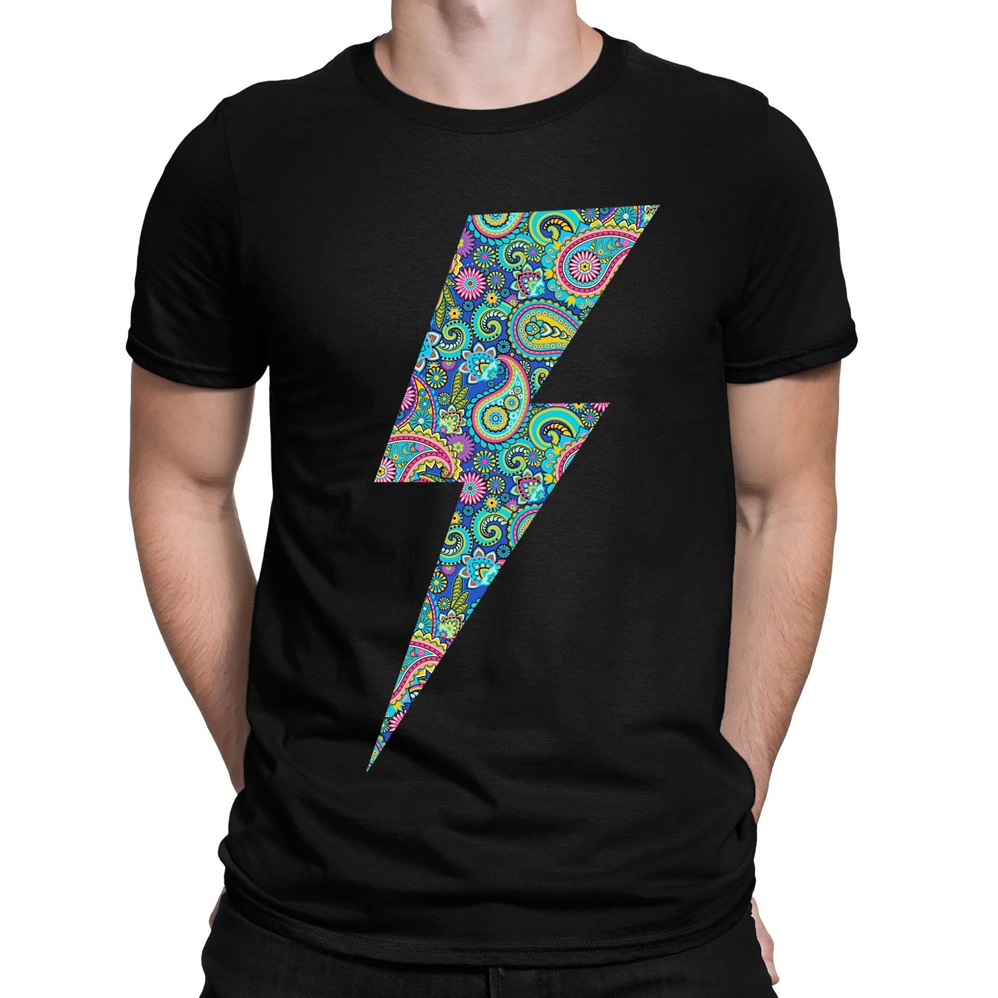 Paisley Lightning Bolt Mens T-shirt