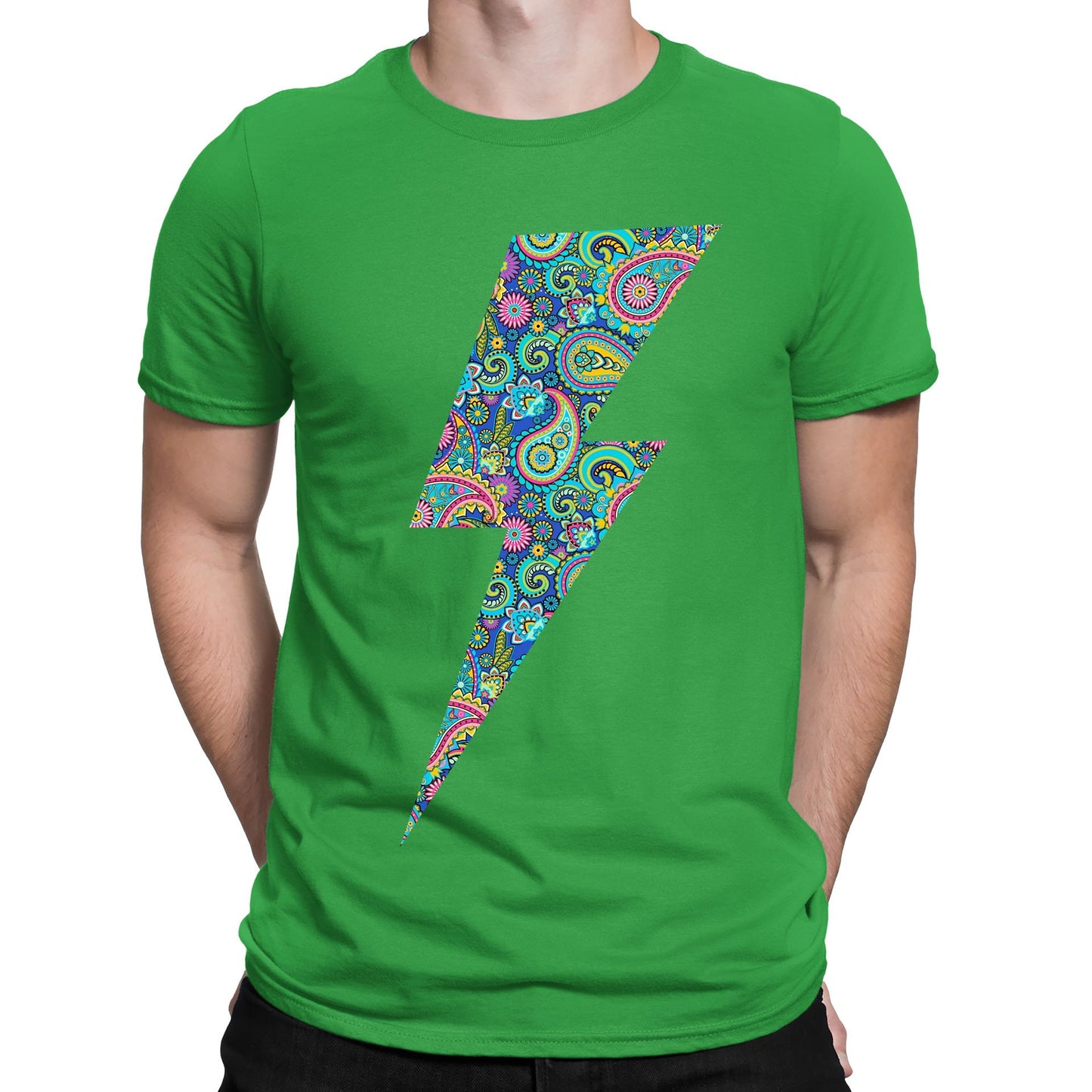 Paisley Lightning Bolt Mens T-shirt