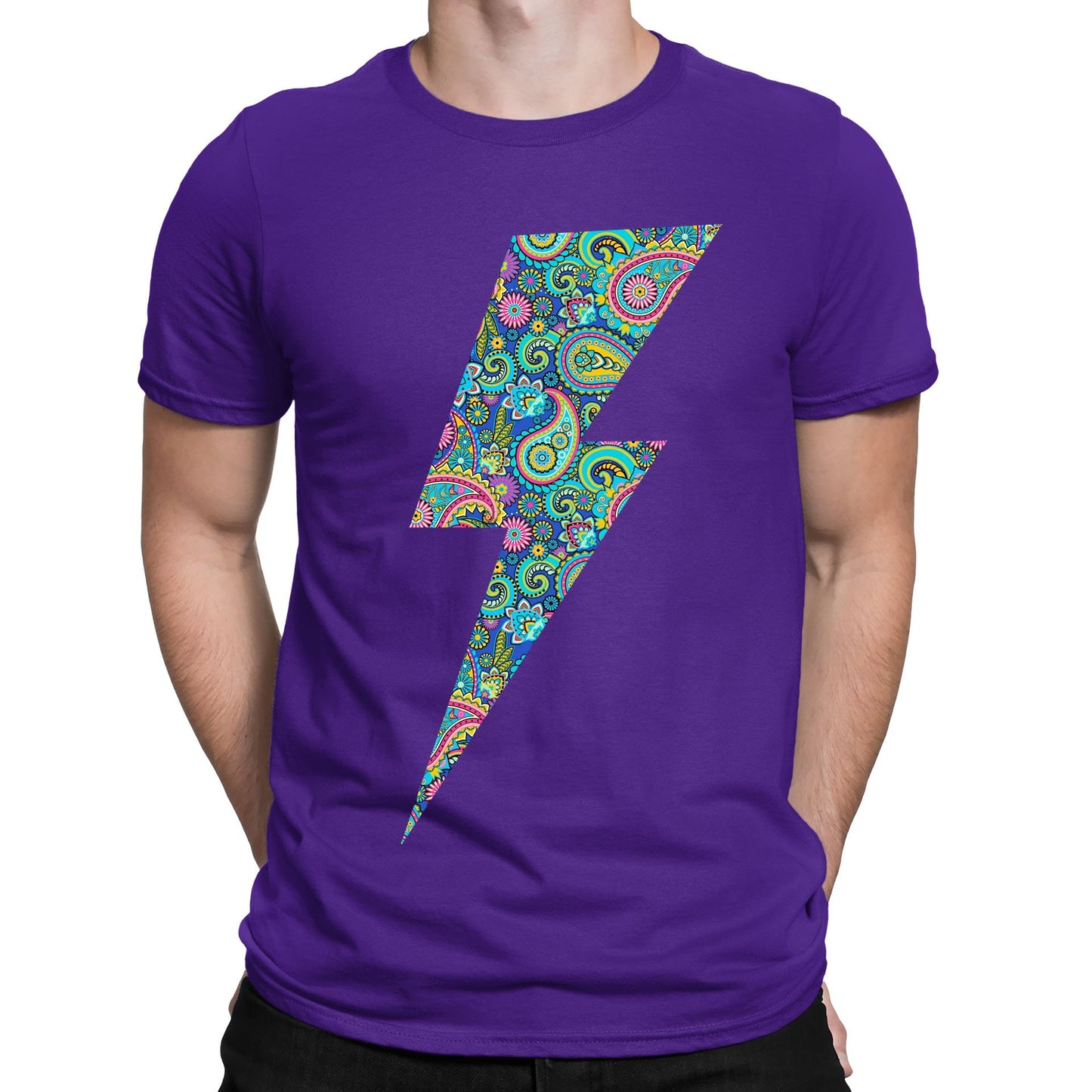 Paisley Lightning Bolt Mens T-shirt