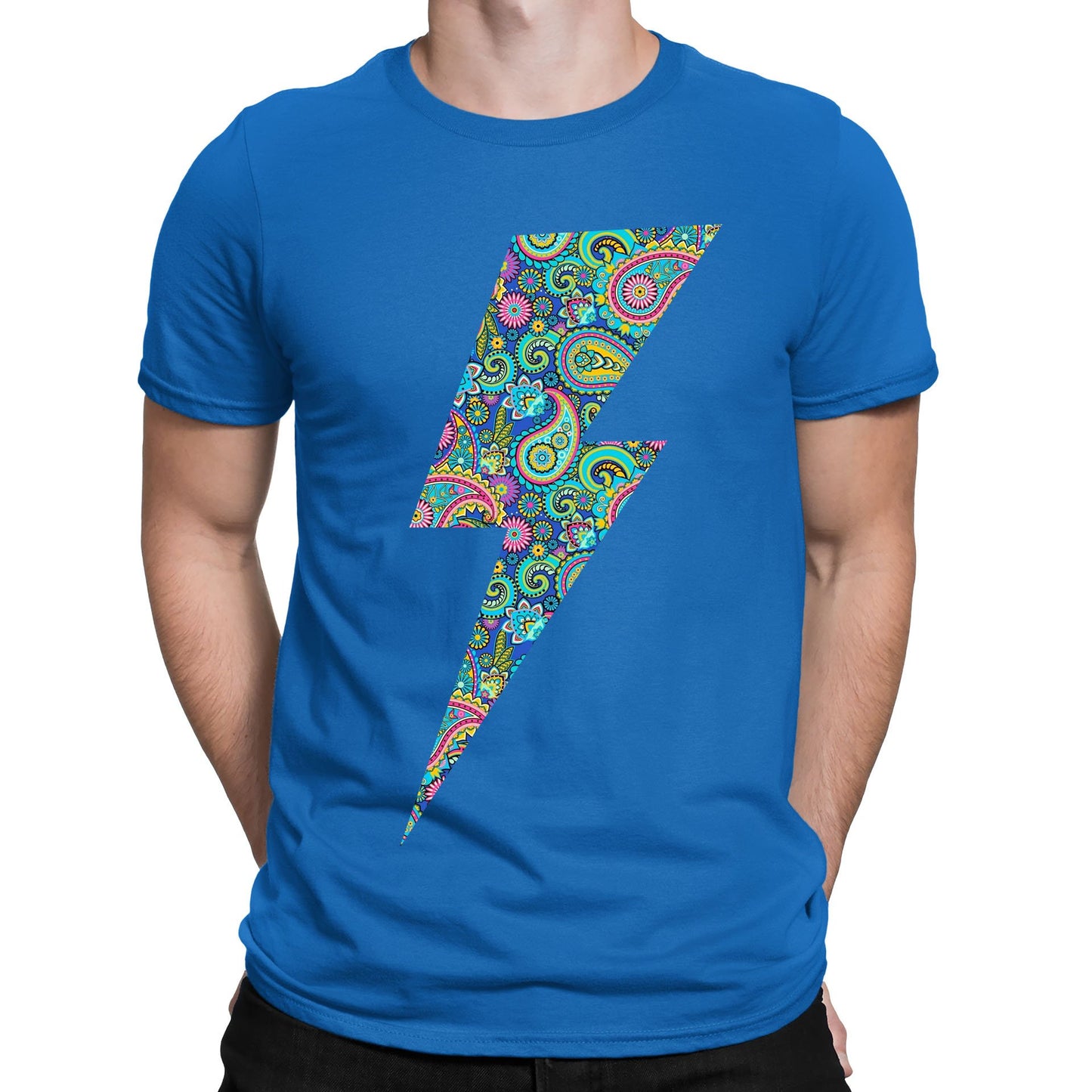 Paisley Lightning Bolt Mens T-shirt