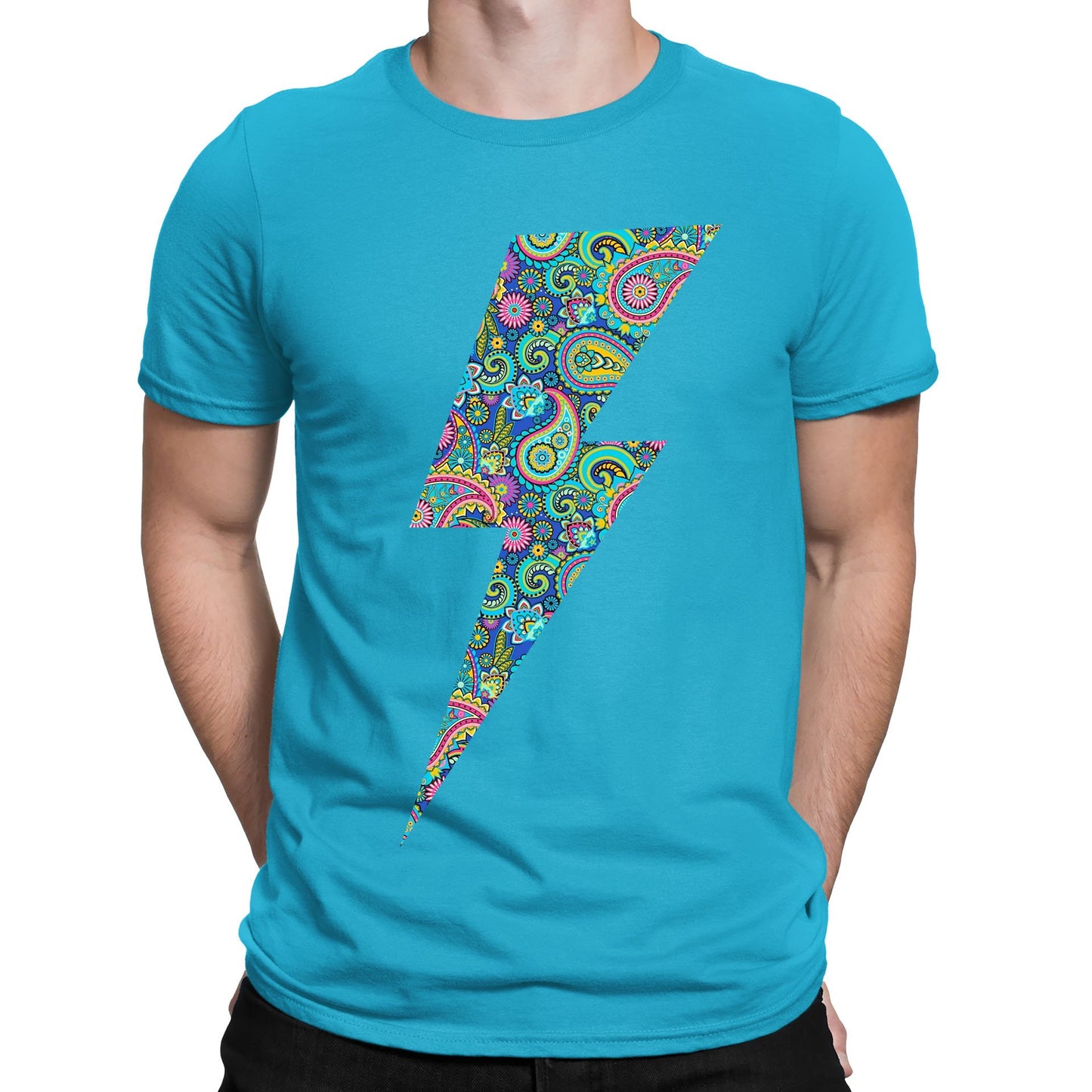 Paisley Lightning Bolt Mens T-shirt