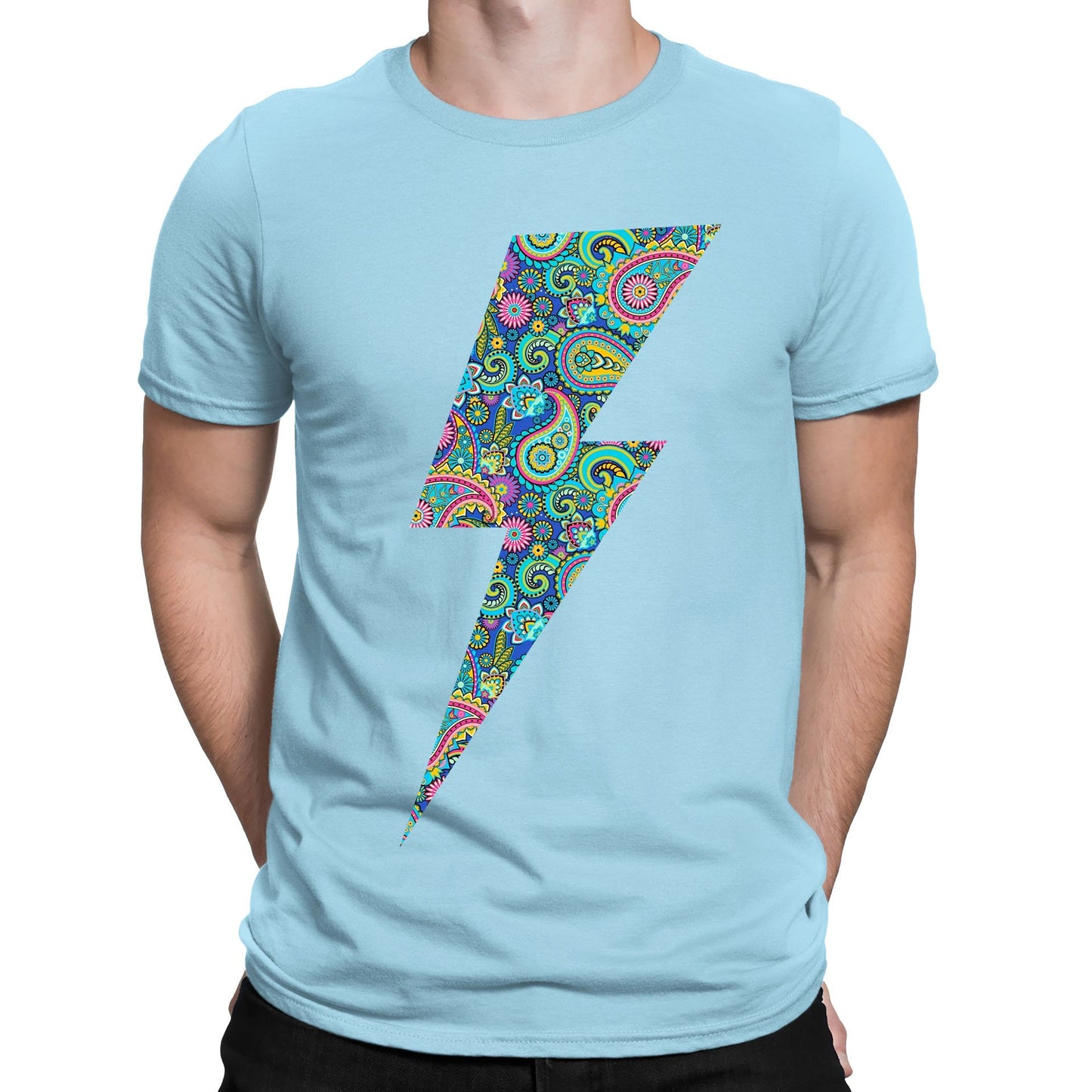 Paisley Lightning Bolt Mens T-shirt