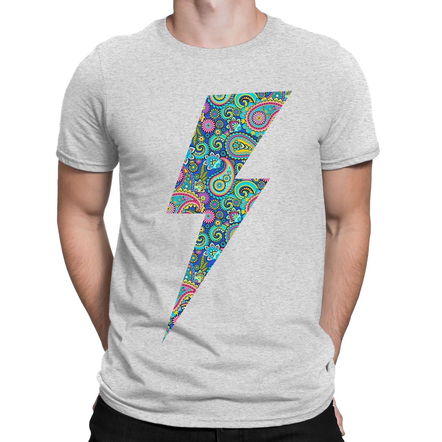 Paisley Lightning Bolt Mens T-shirt