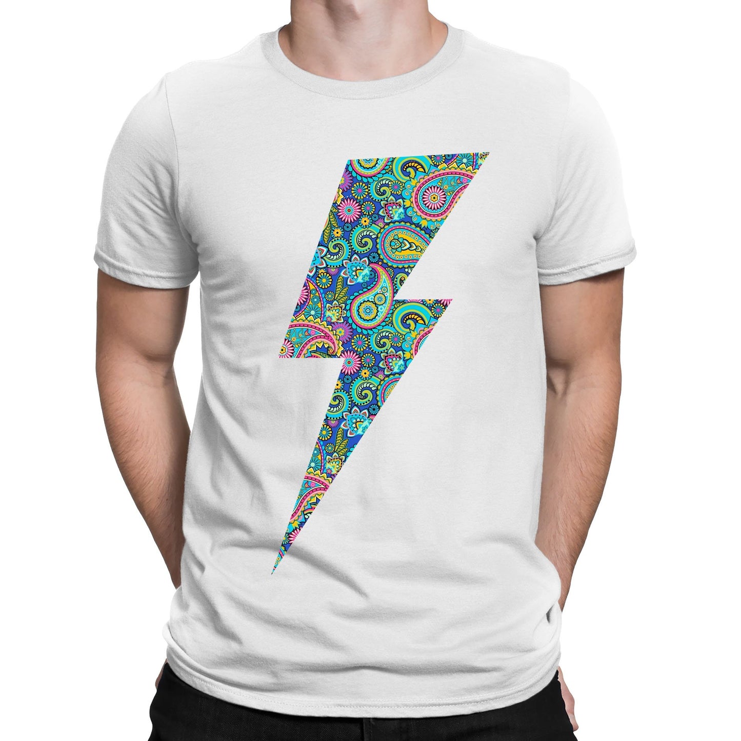 Paisley Lightning Bolt Mens T-shirt