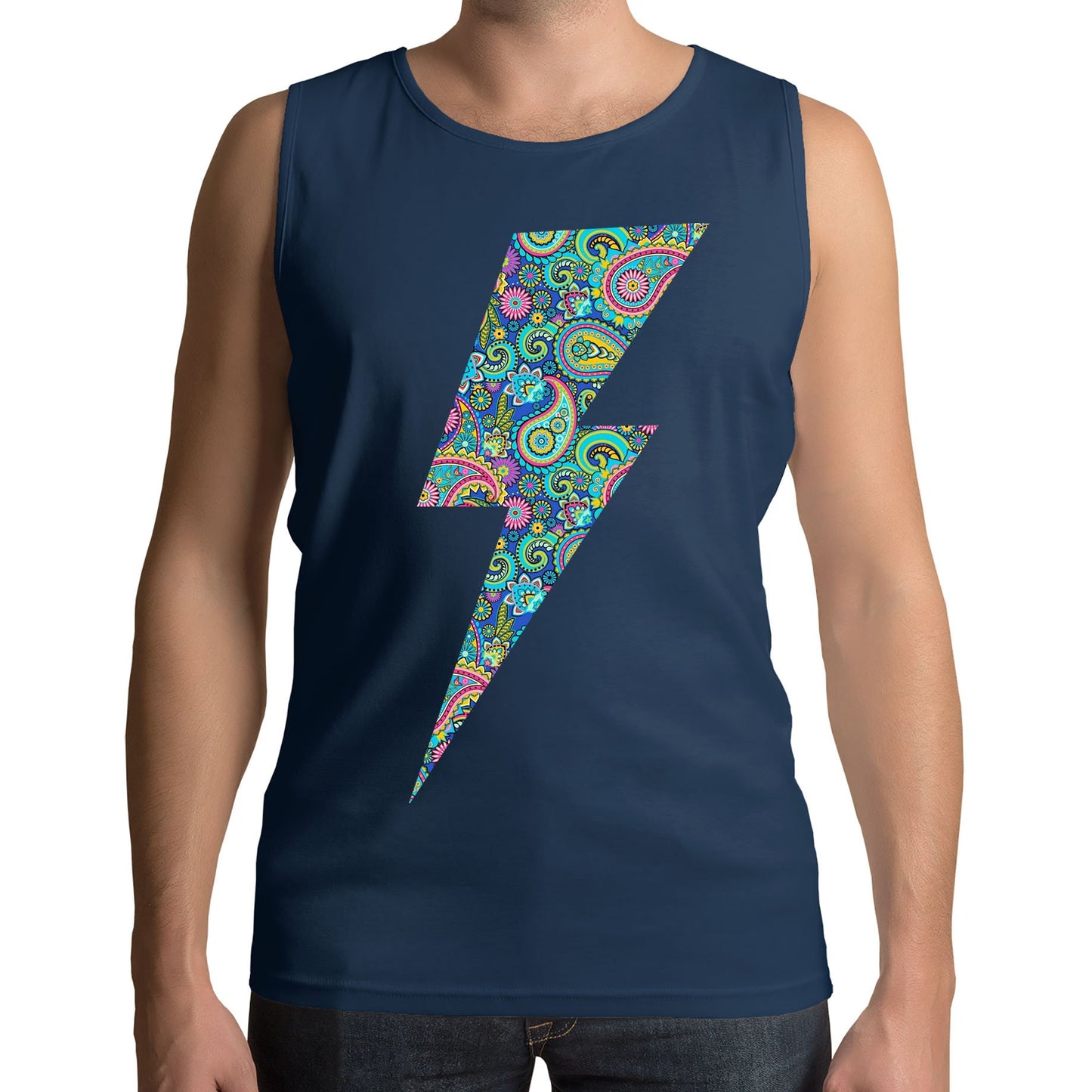 Paisley Lightning Bolt Mens Vest