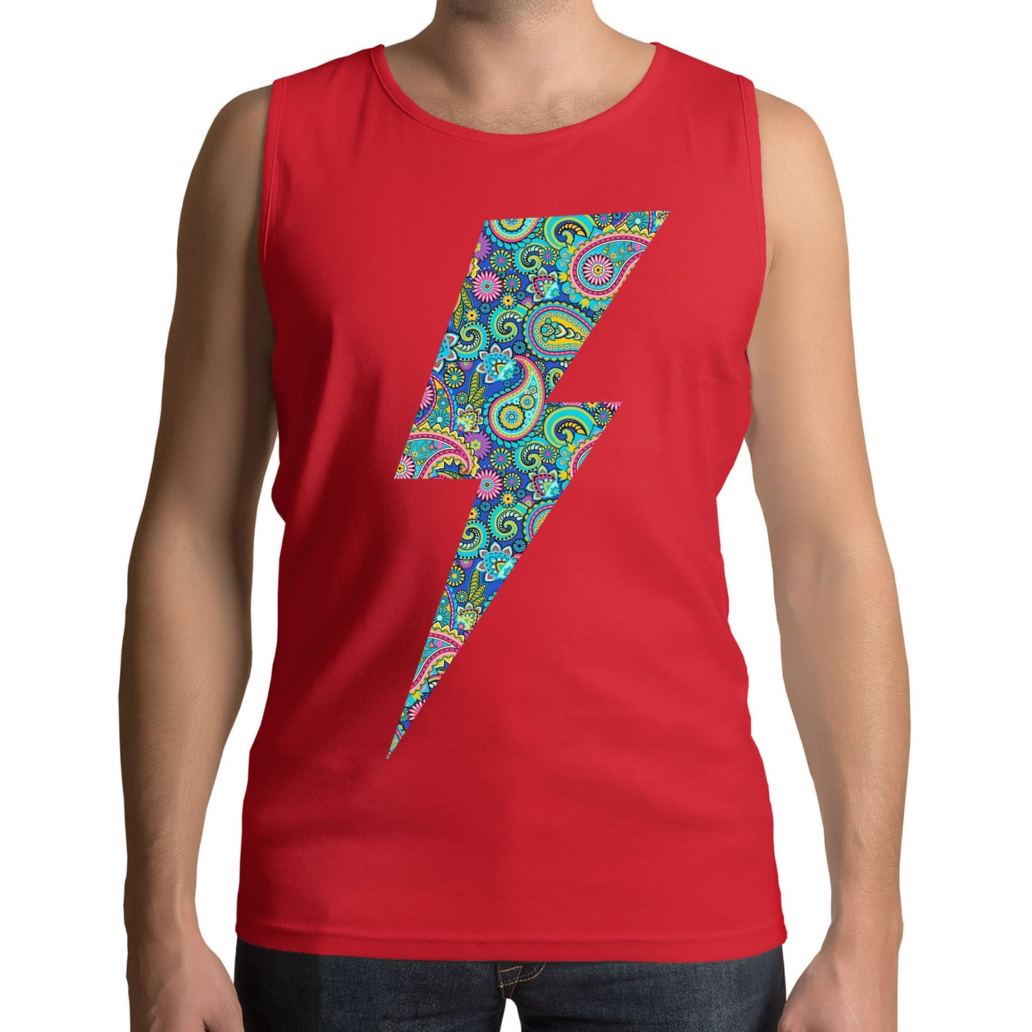 Paisley Lightning Bolt Mens Vest