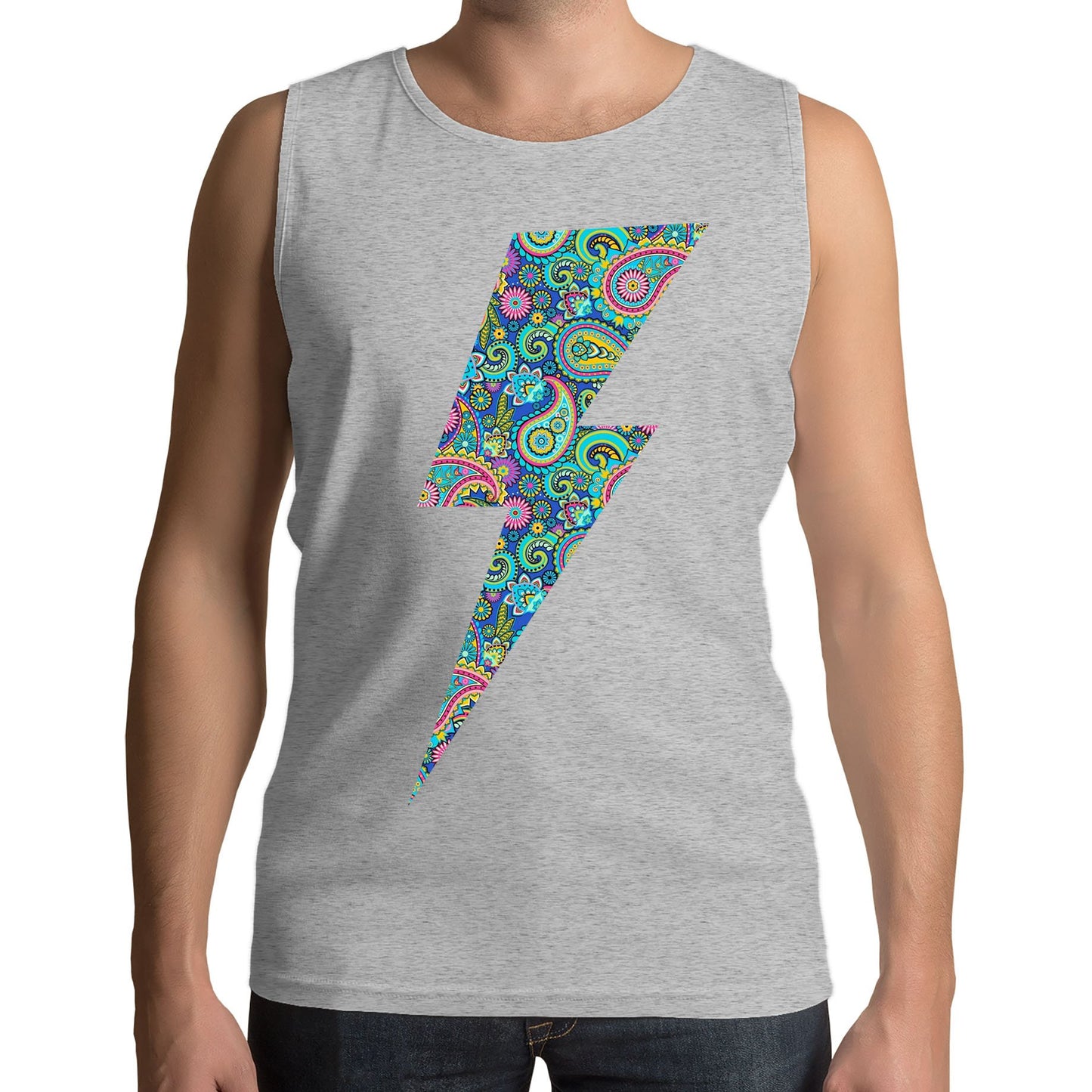 Paisley Lightning Bolt Mens Vest