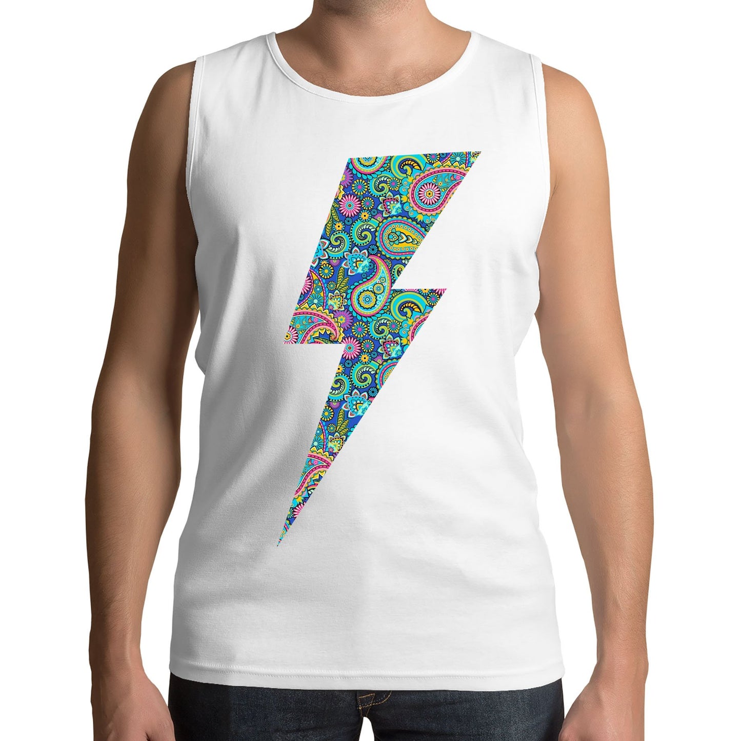 Paisley Lightning Bolt Mens Vest