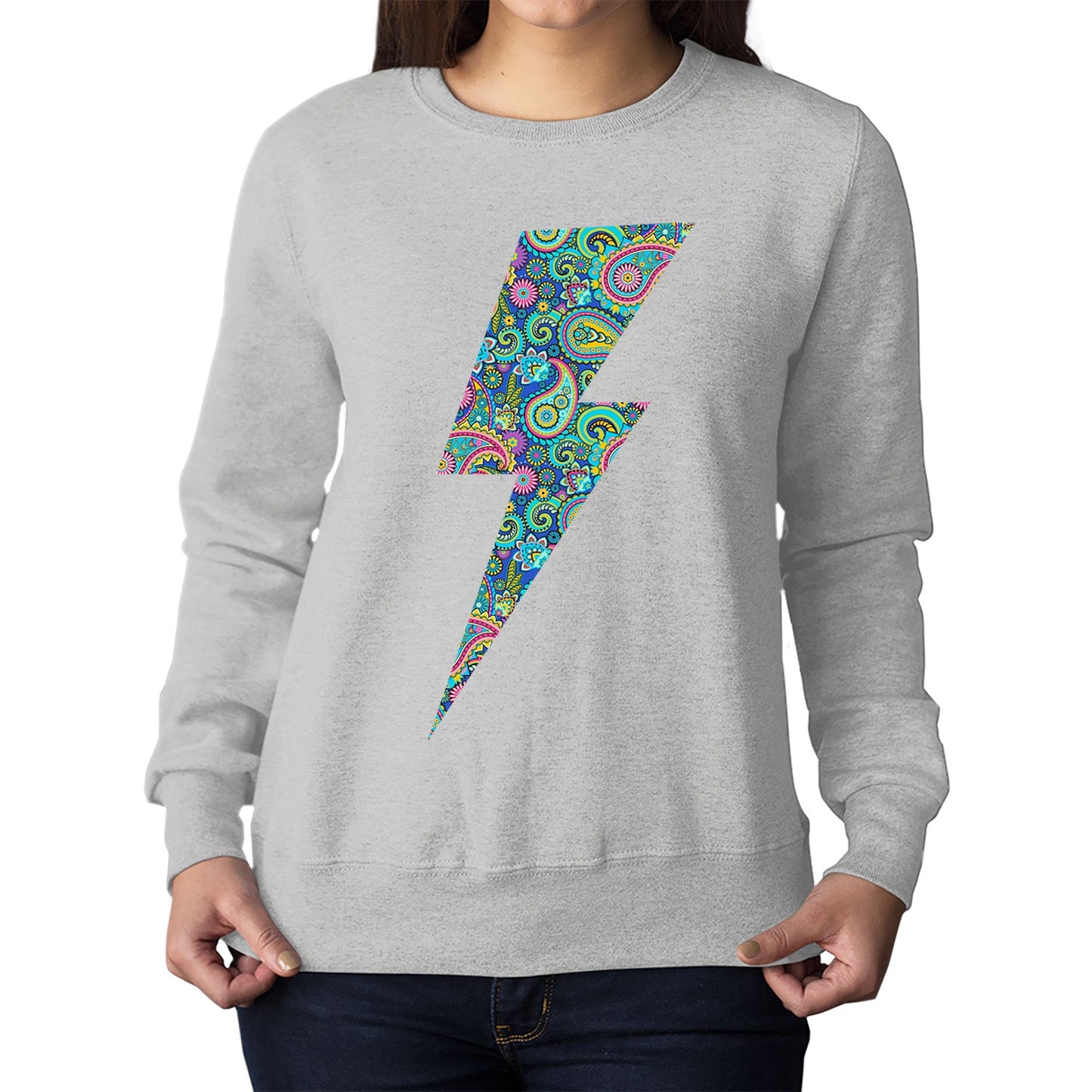 Paisley Lightning Bolt Womens Sweatshirt