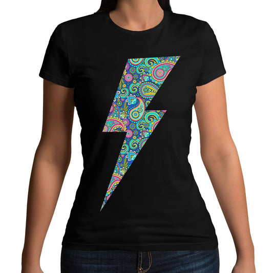 Paisley Lightning Bolt Womens T-shirt