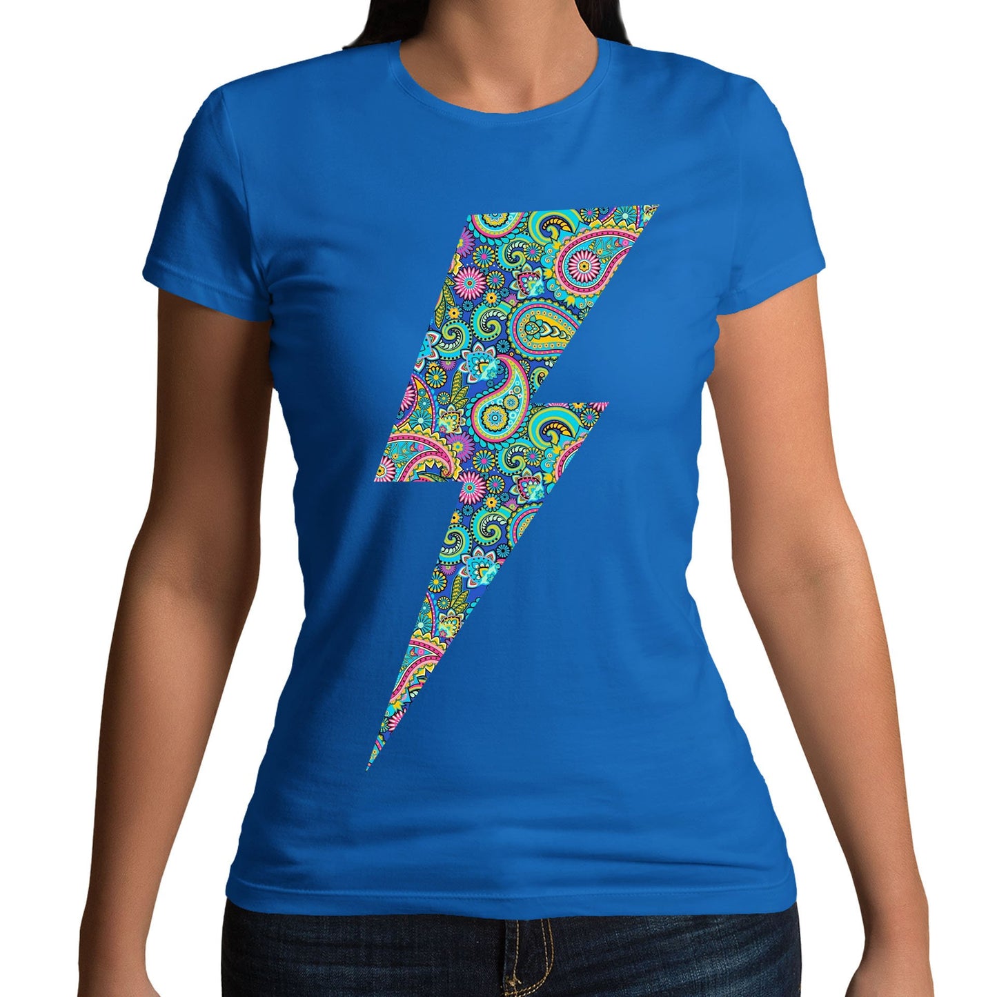 Paisley Lightning Bolt Womens T-shirt