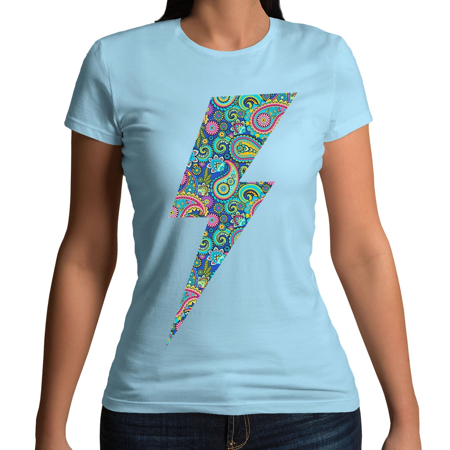 Paisley Lightning Bolt Womens T-shirt